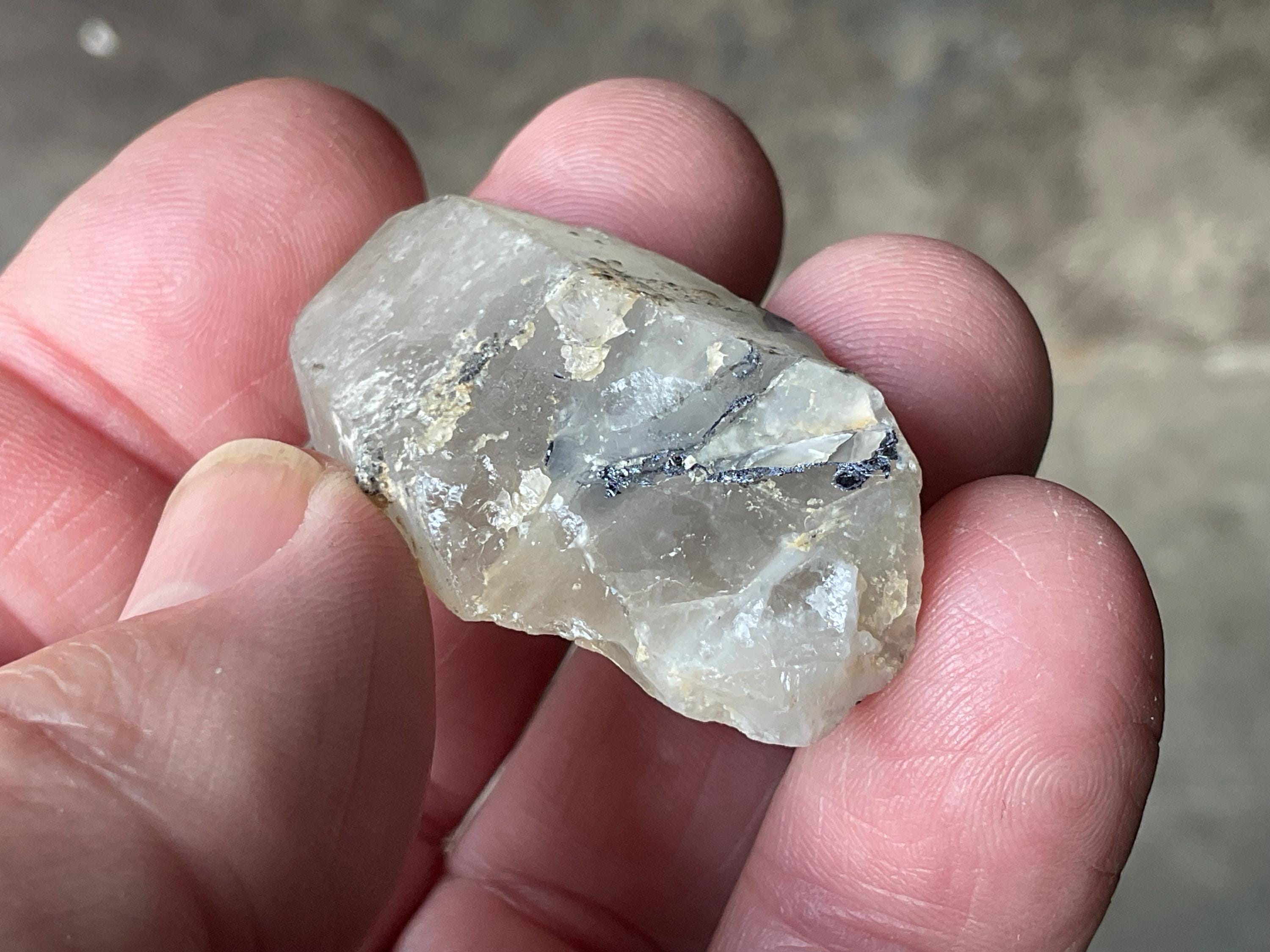 18g Molybdenite on Quartz Point Specimen 2A from Deepwater, Australia