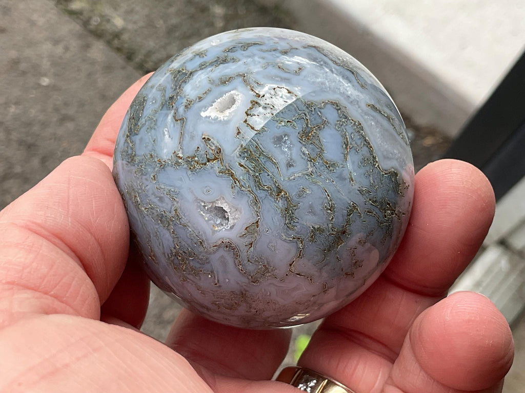222g Moss Agate Sphere 5A