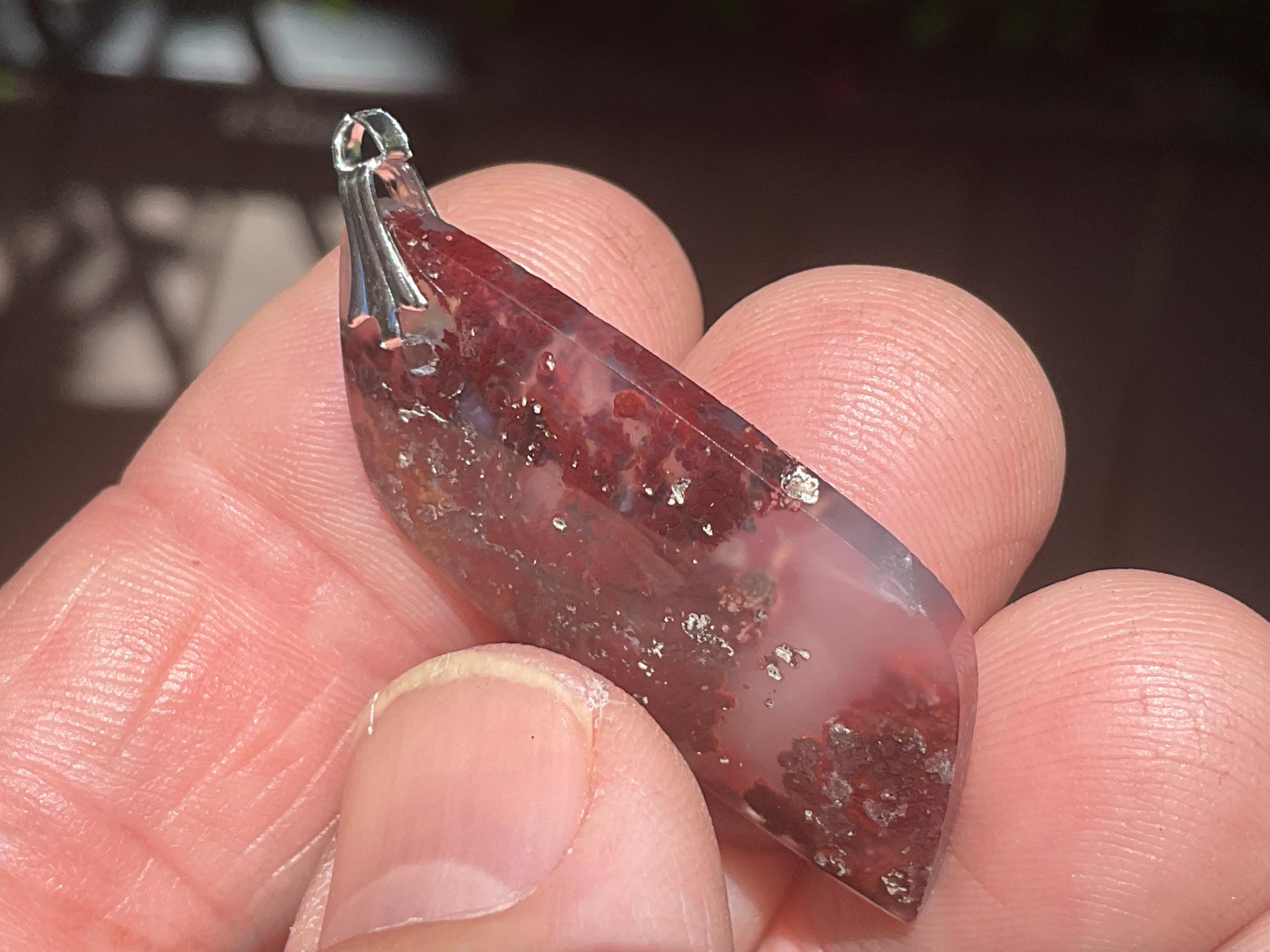 4g Moss Agate Pendant 1A