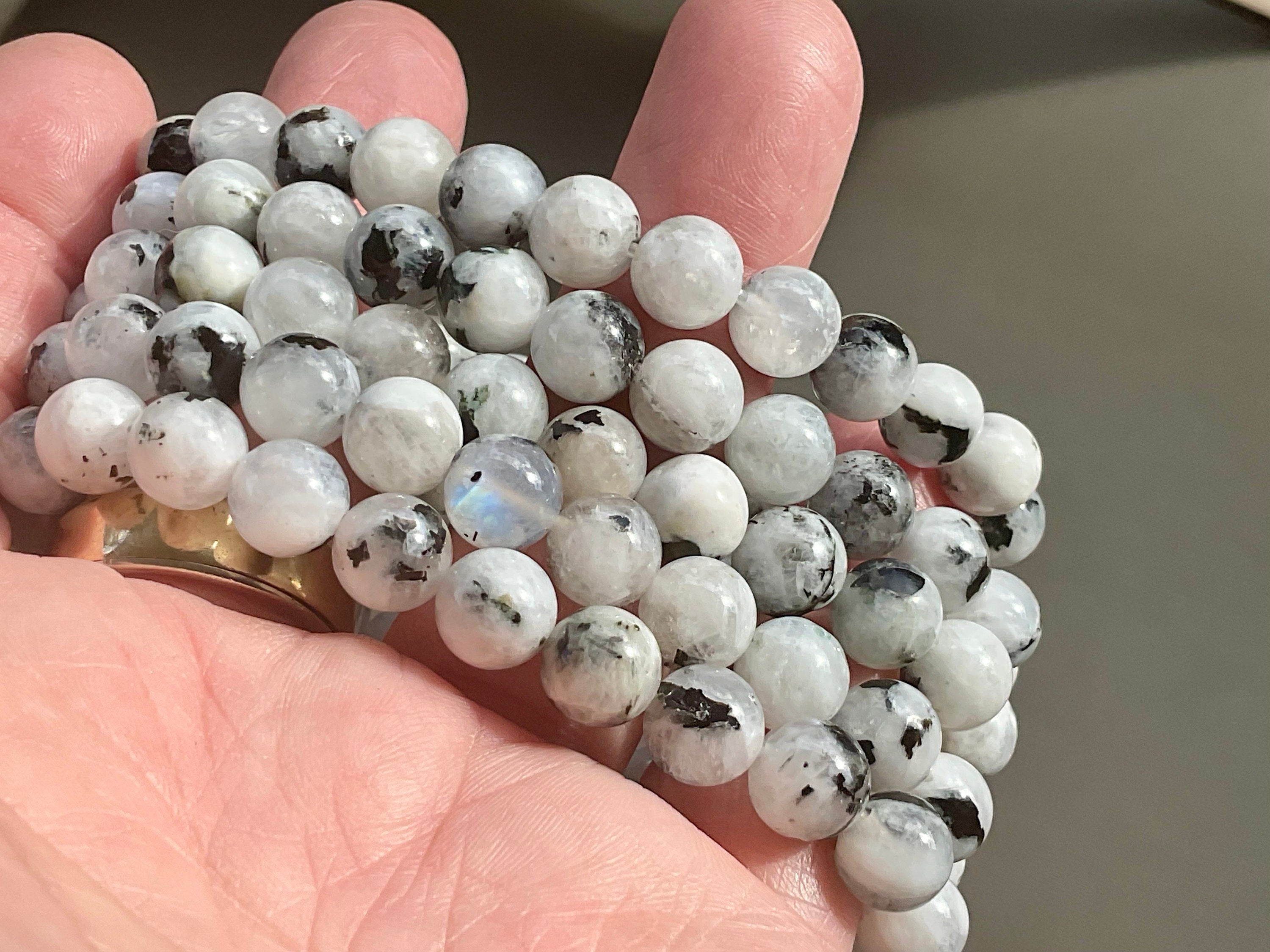 Rainbow Moonstone 8mm Bead Bracelet