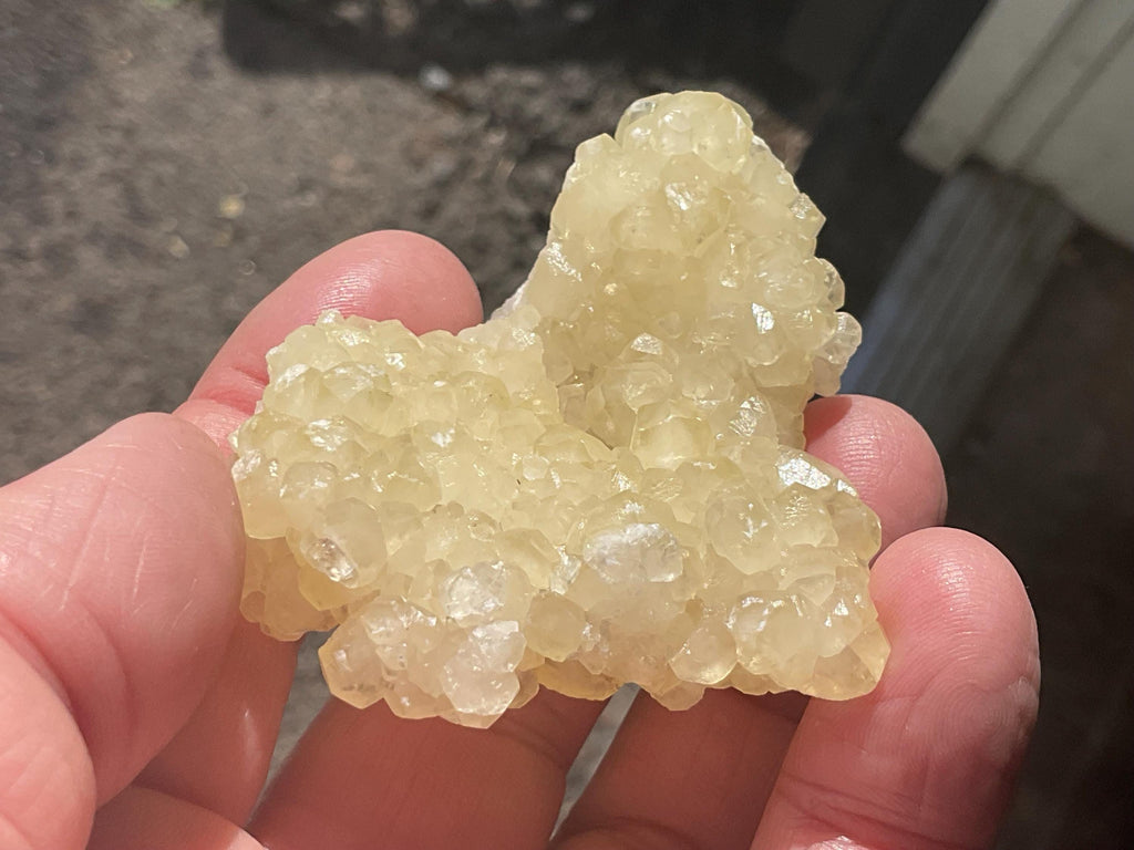 62g Yellow Botryoidal Calcite on Sphalerite Specimen 1B from Guizhou, China