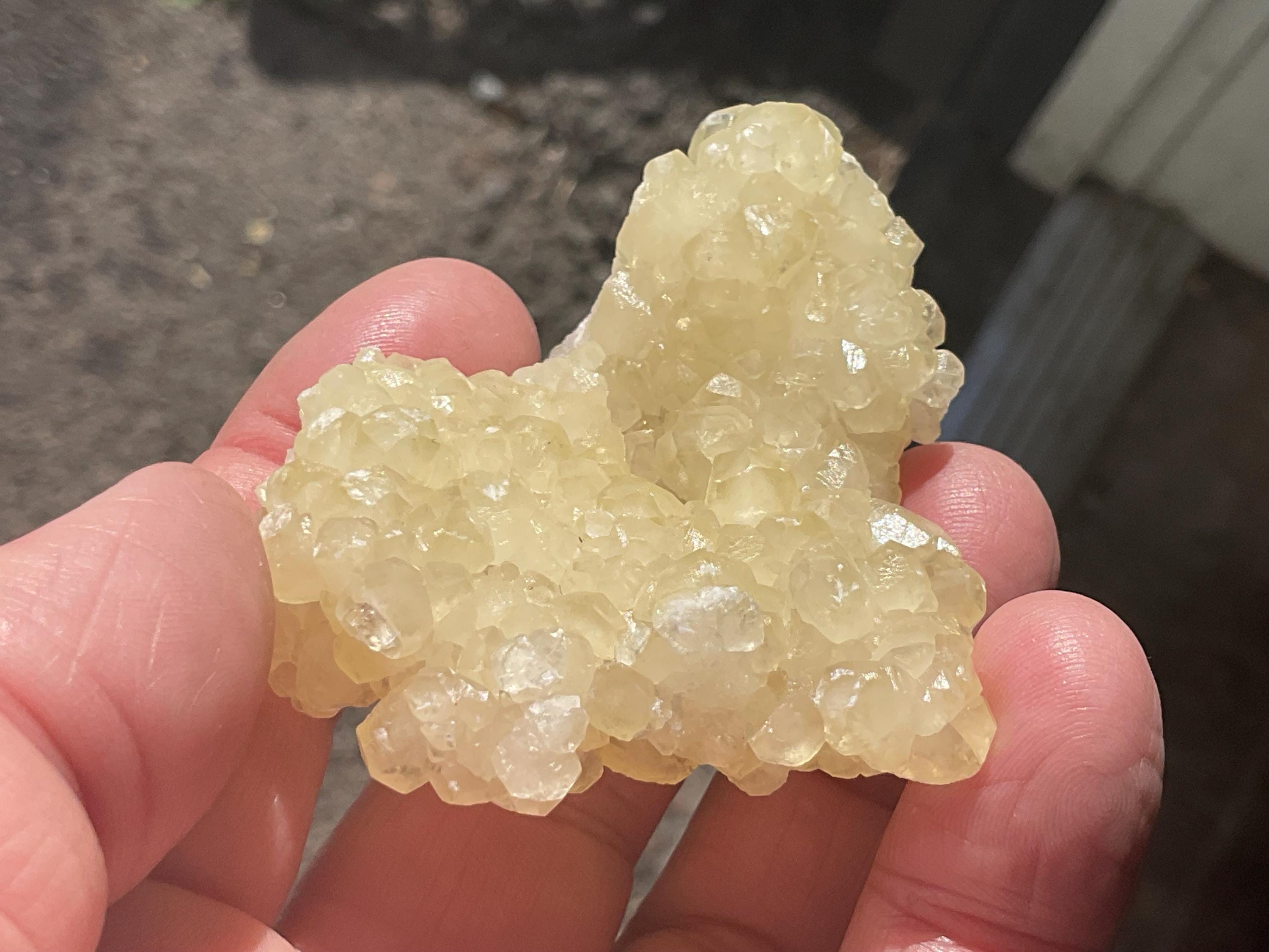 62g Yellow Botryoidal Calcite on Sphalerite Specimen 1B from Guizhou, China