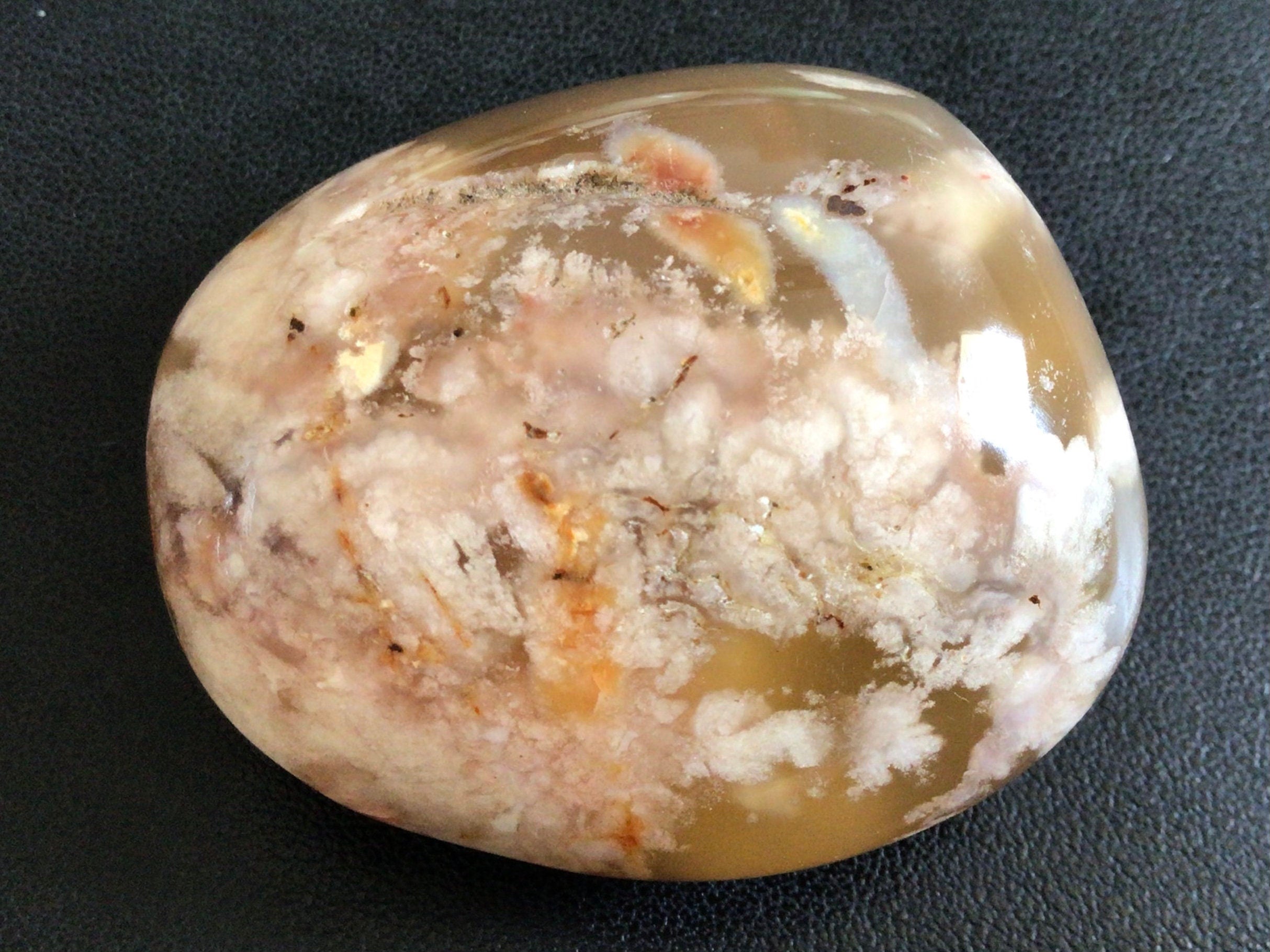 97g Flower Agate Palmstone 2D