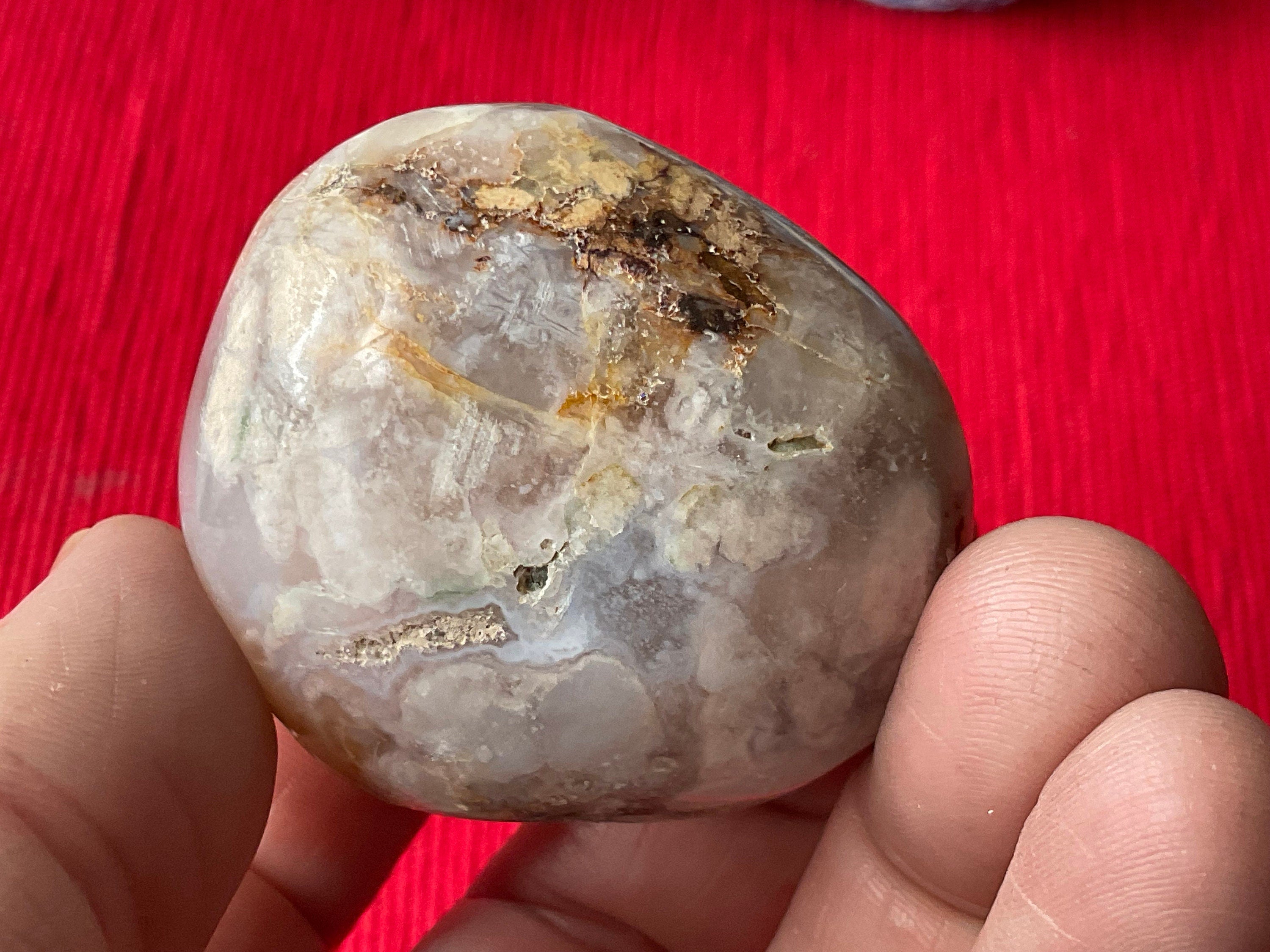 89g Flower Agate Palmstone 8C