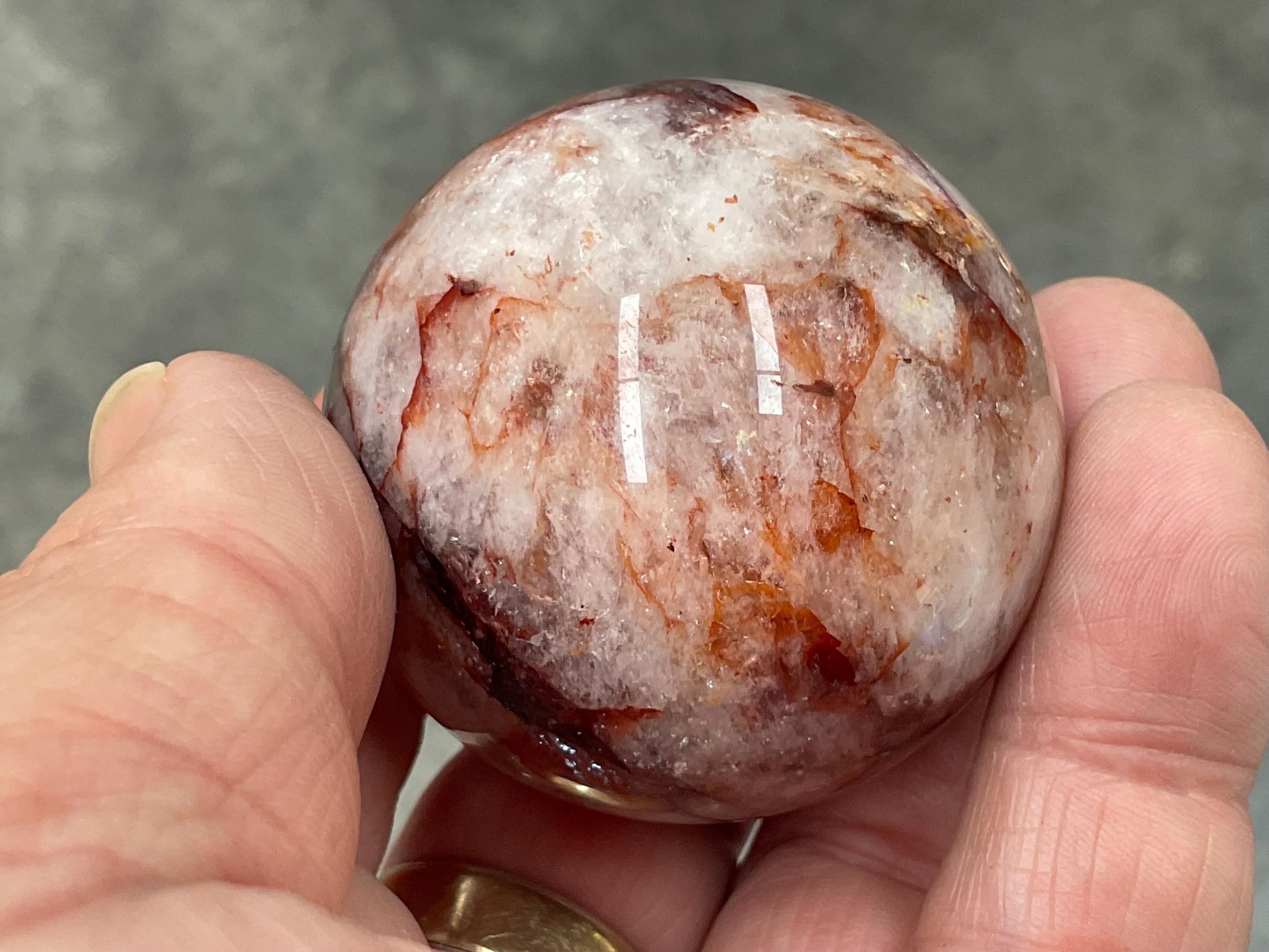 138g Fire Quartz (Hematite Quartz) Sphere 1A