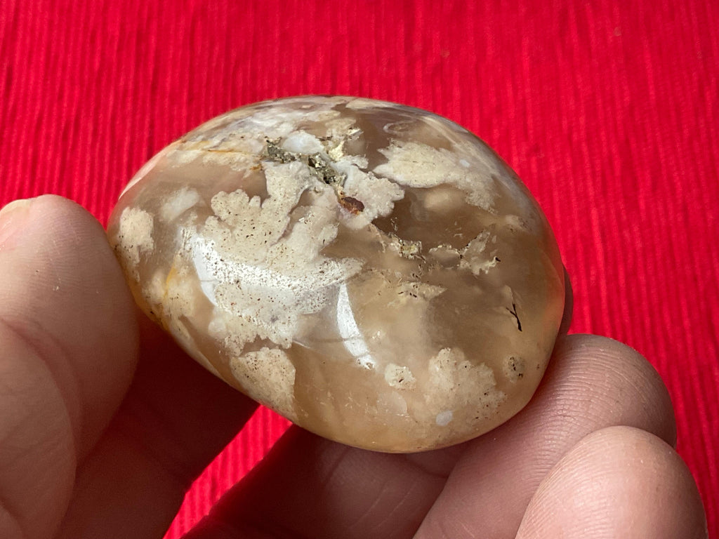 58g Flower Agate Palmstone 7B