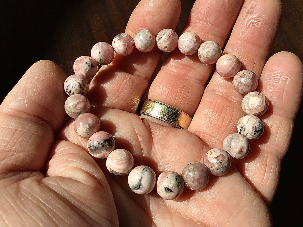 8mm Rhodochrosite Bead Bracelet (21 beads) C