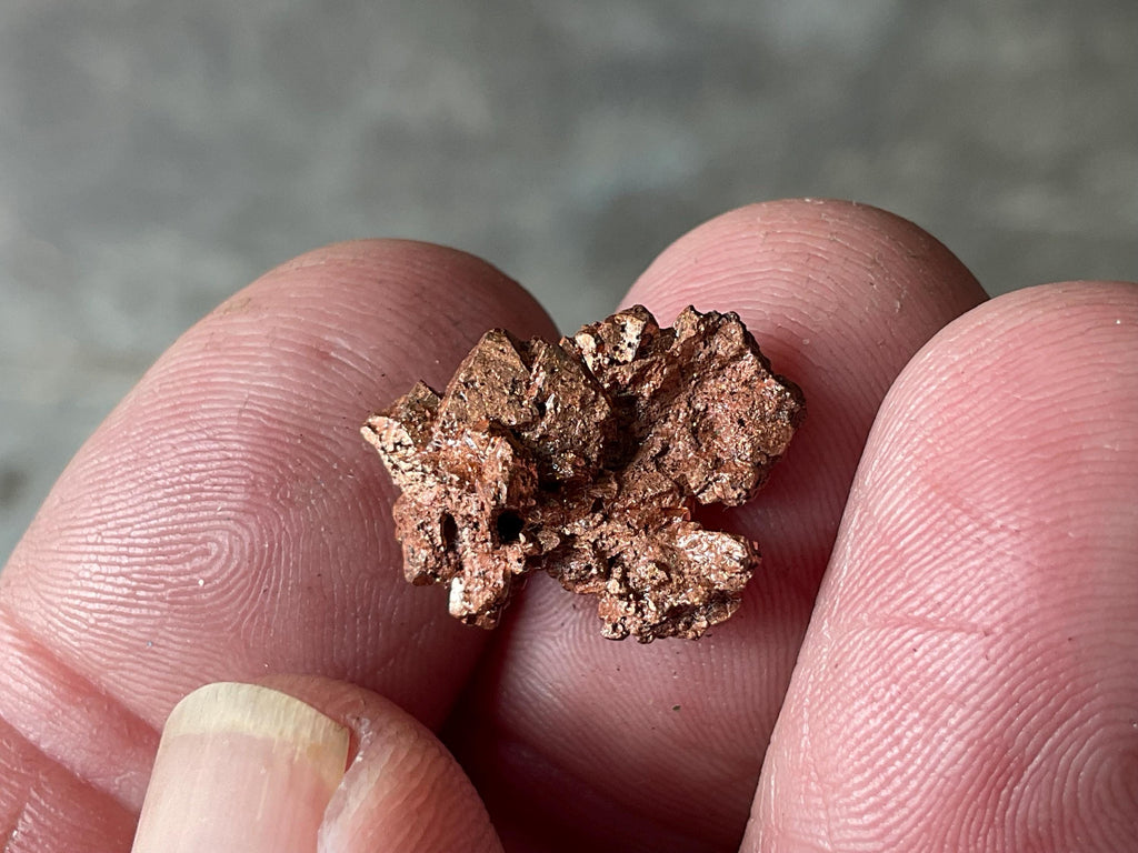 2g Native Copper Pseudomorph after Cuprite Specimen 2A from the Red Dome Mine Australia