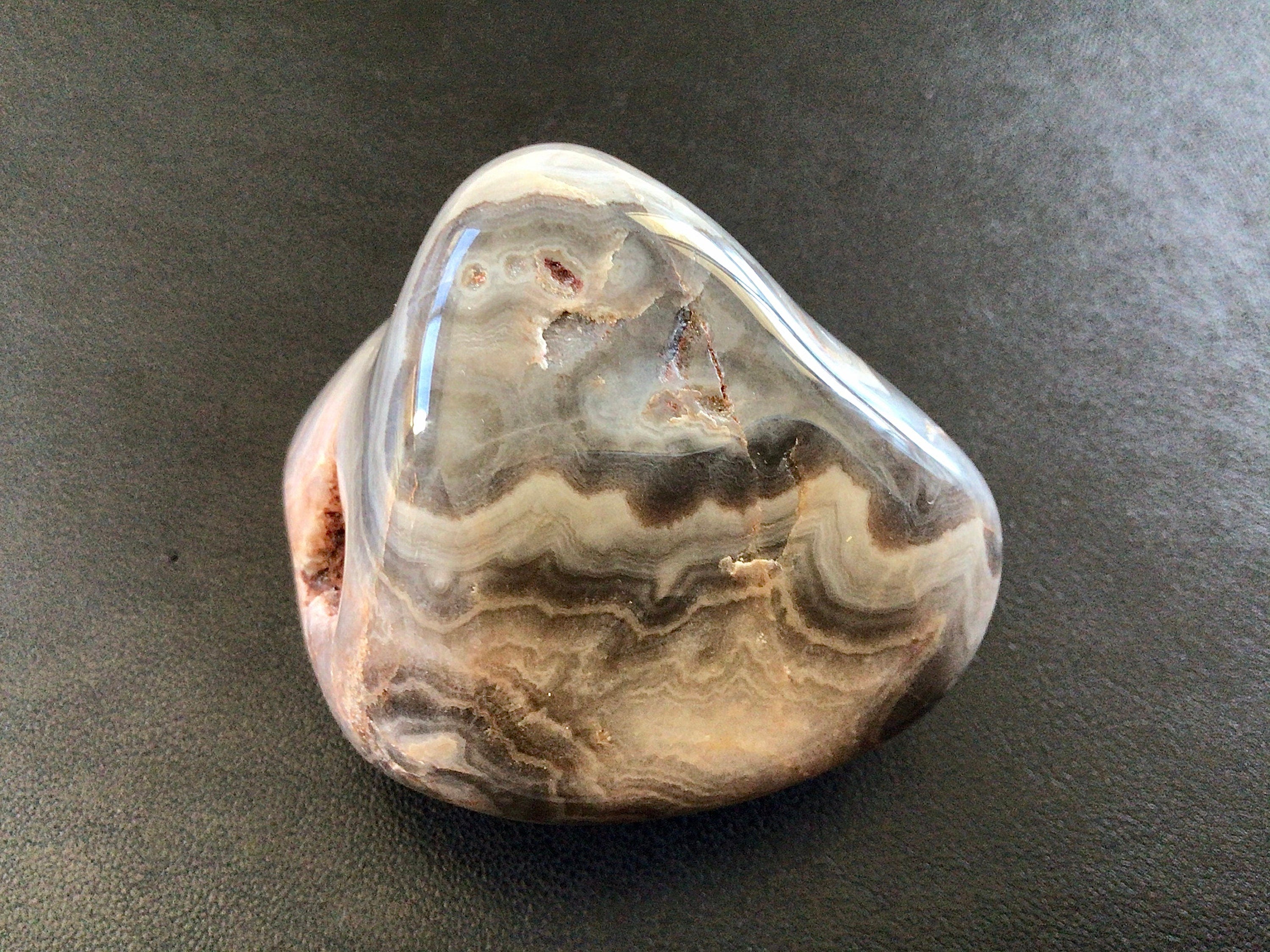 157g Large Australian Crazy Lace Agate Palmstone 1B