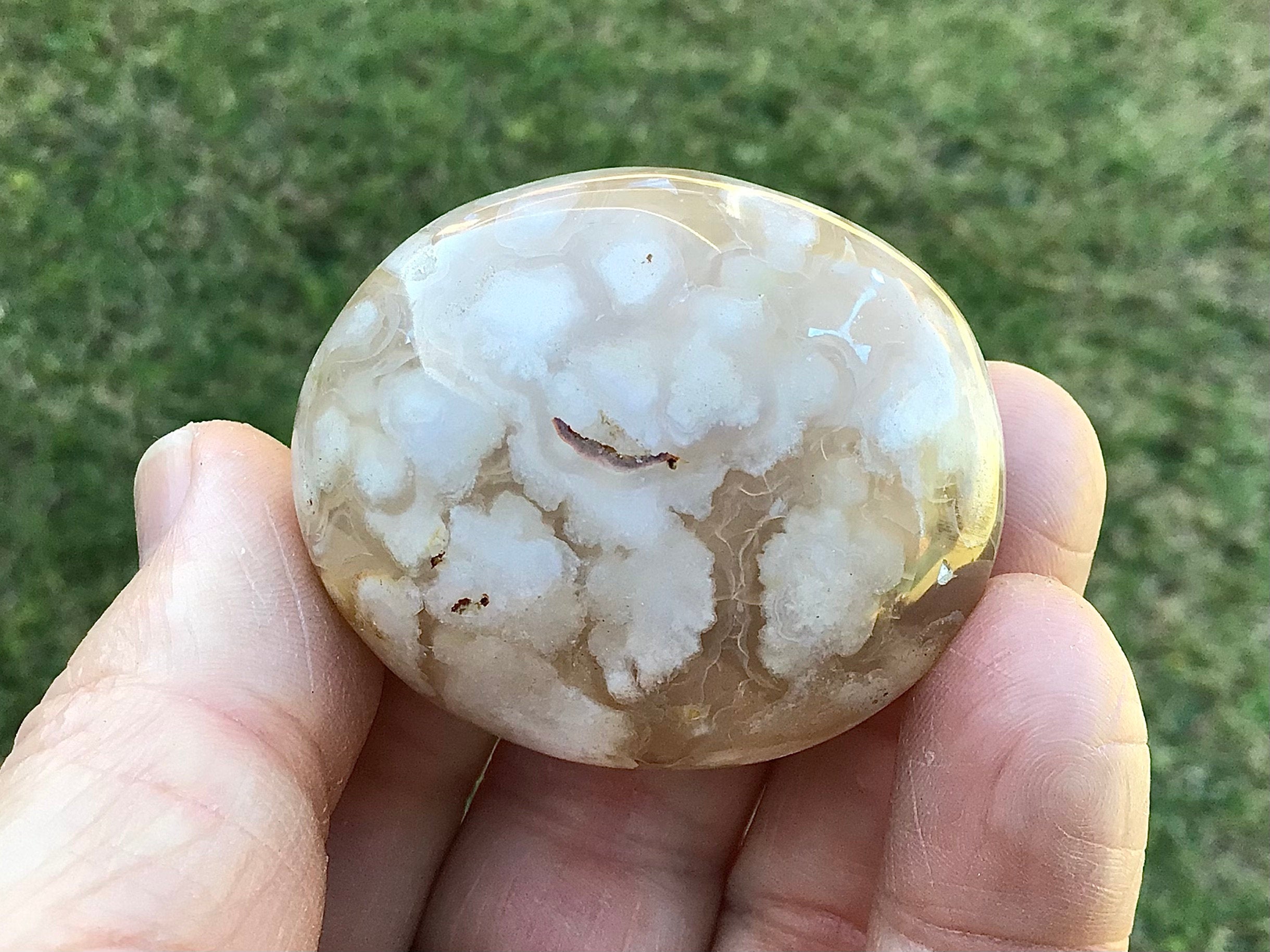 72g Flower Agate Palmstone 4B