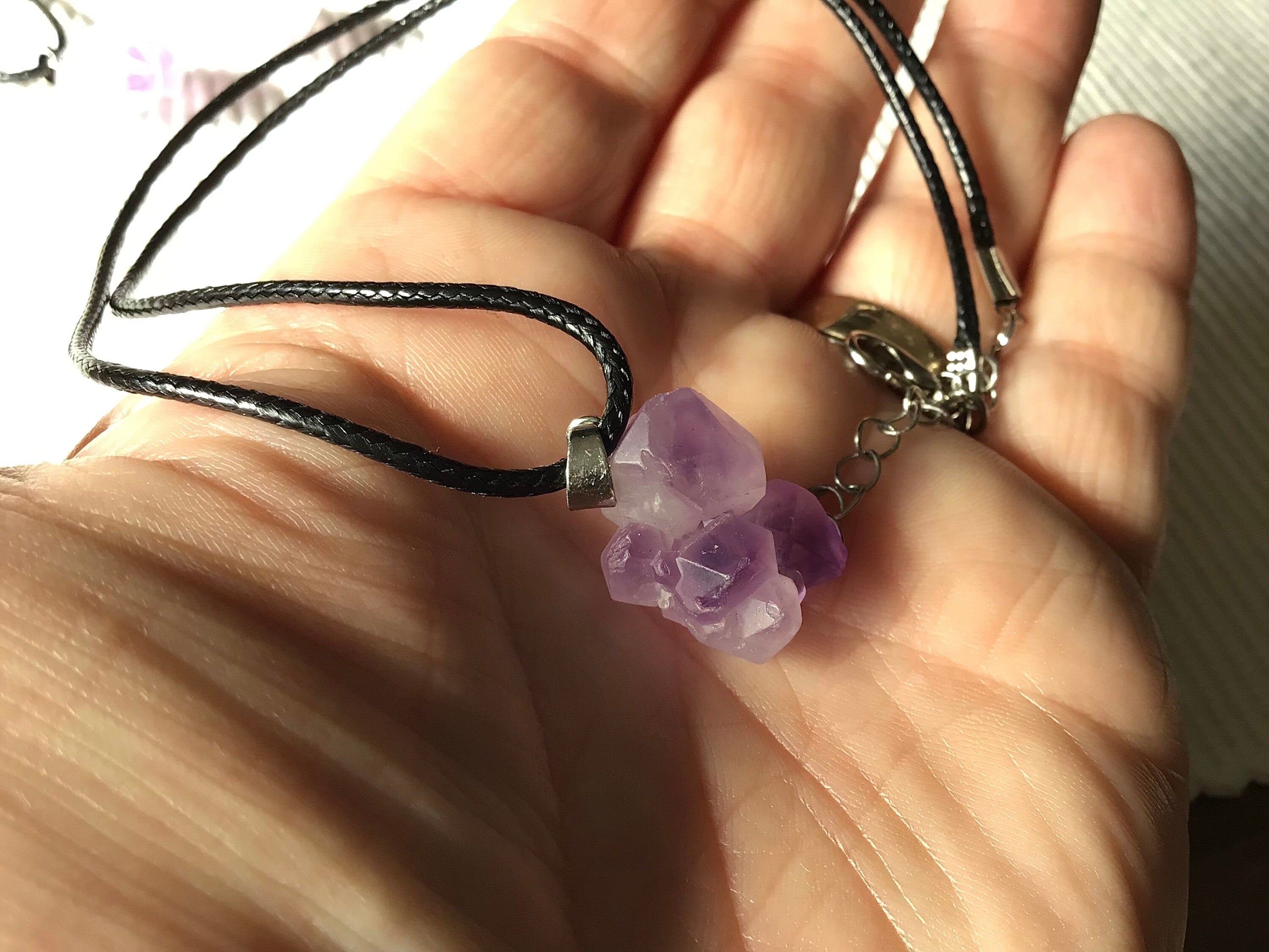 7g Amethyst Natural Point Pendant 2B