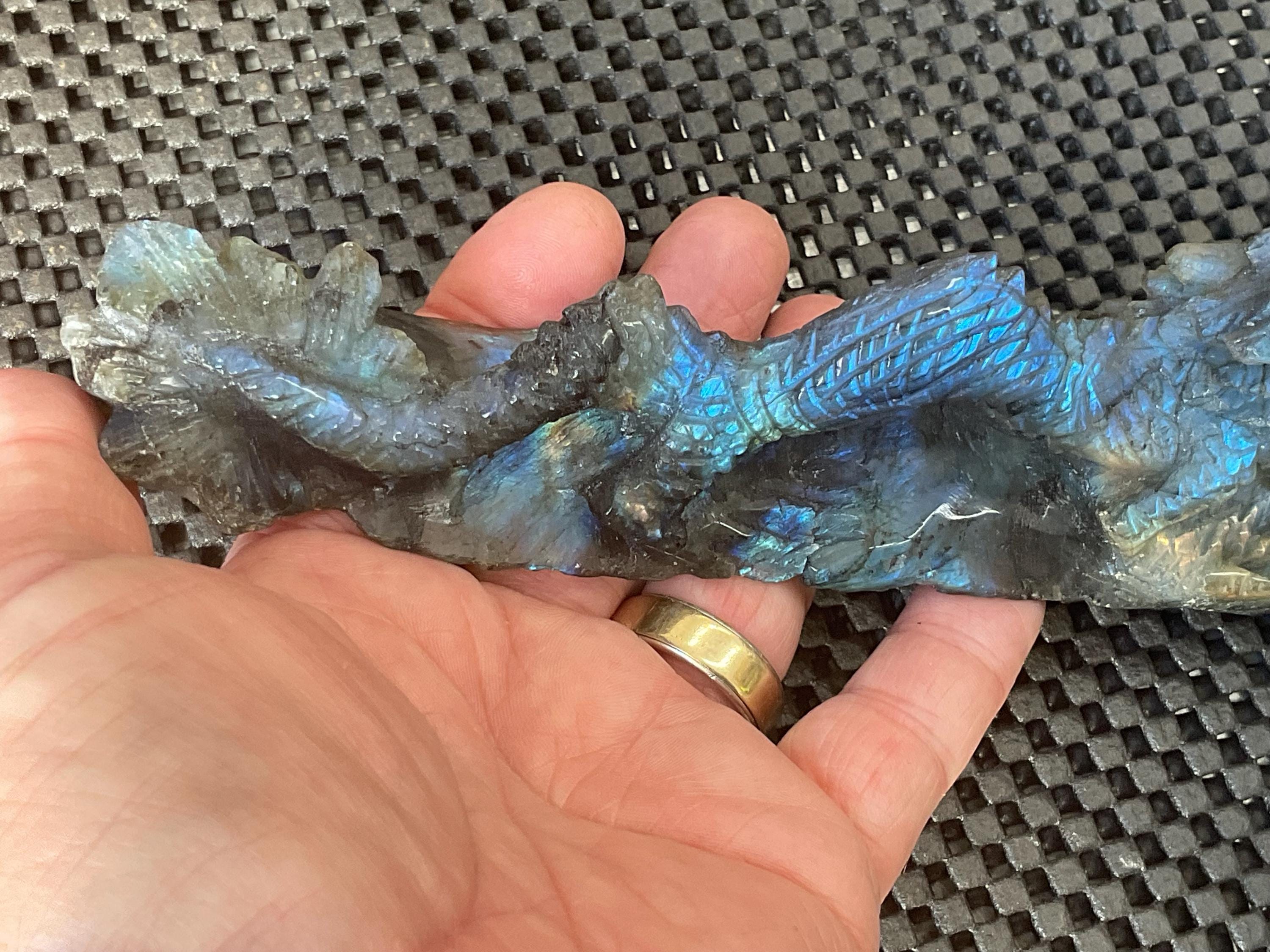 396g Labradorite Dragon Carving