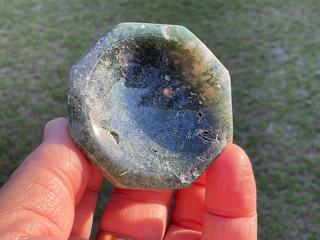 76g Moss Agate Trinket Bowl 5B