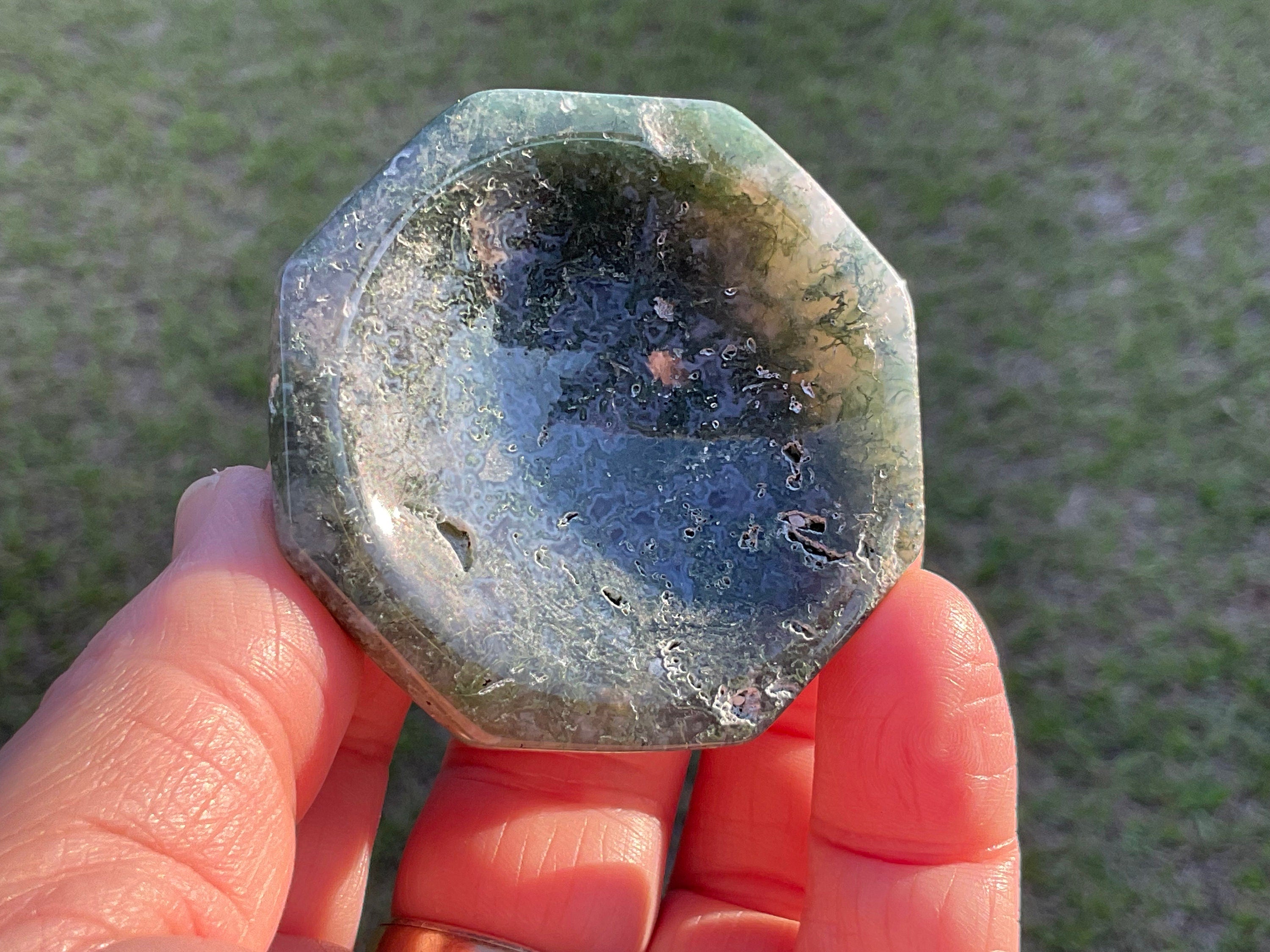 76g Moss Agate Trinket Bowl 5B