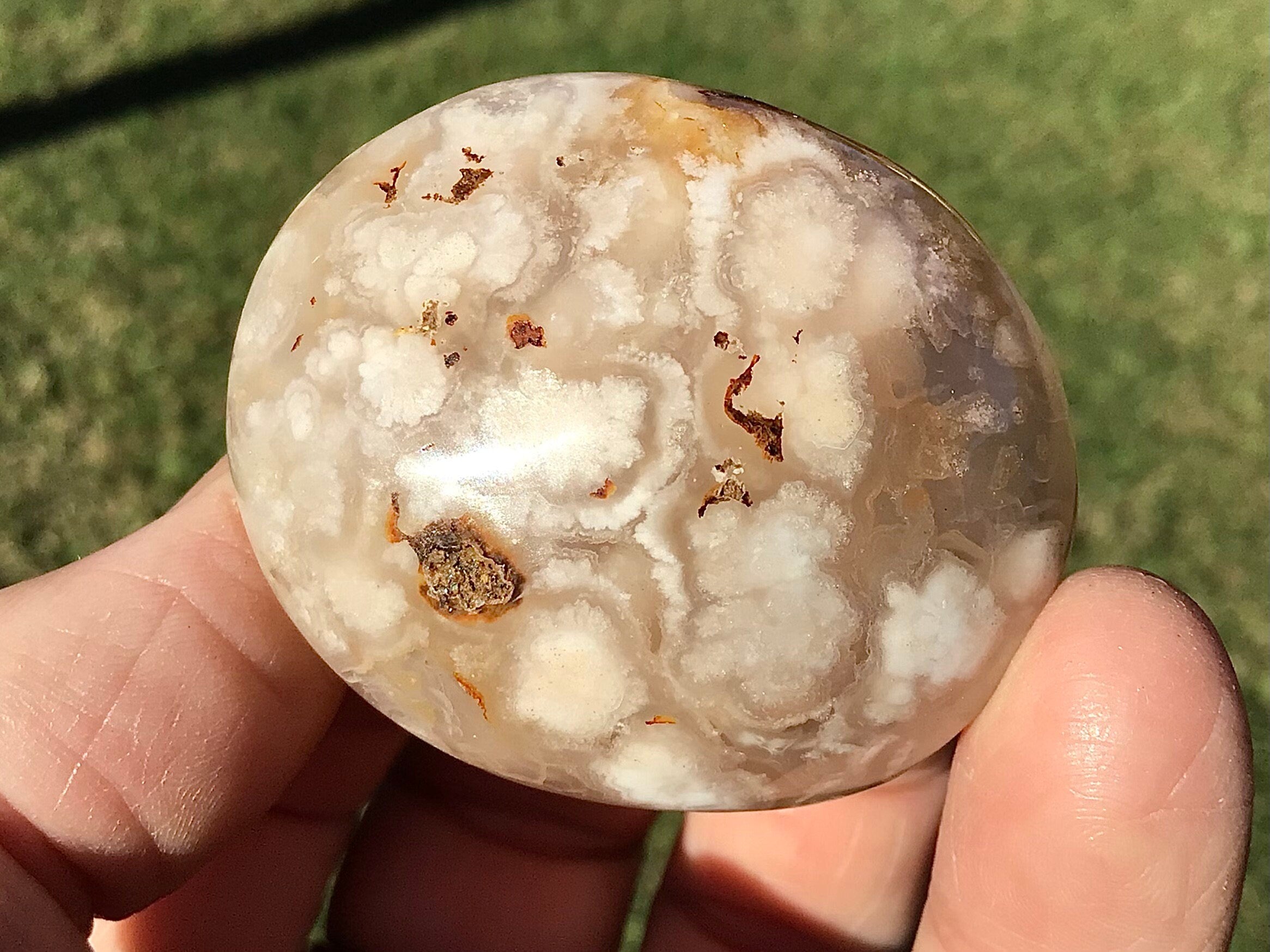 72g Flower Agate Palmstone 4B