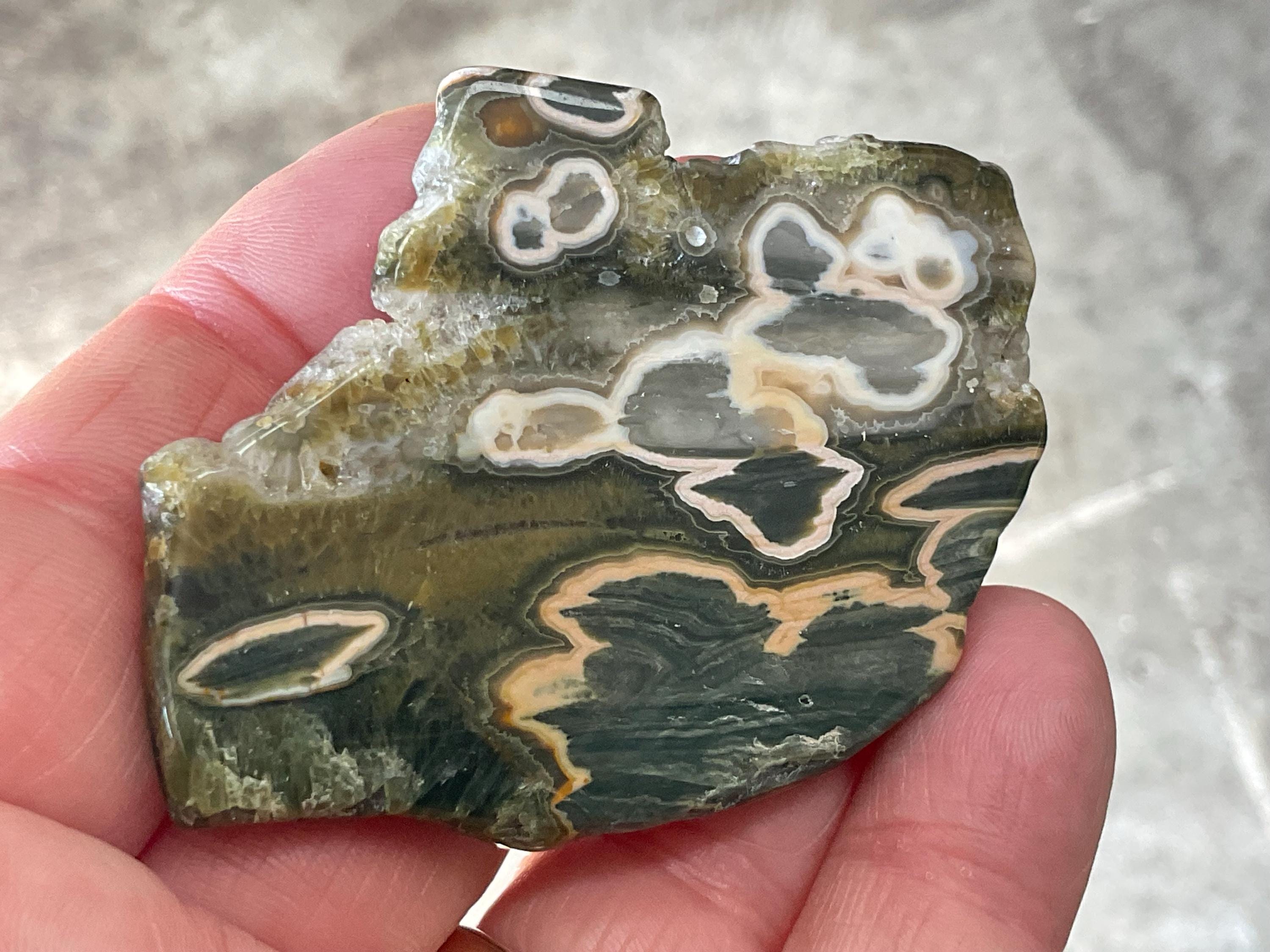 36g ‘Cloud’ Ocean Jasper Polished Slab 1A