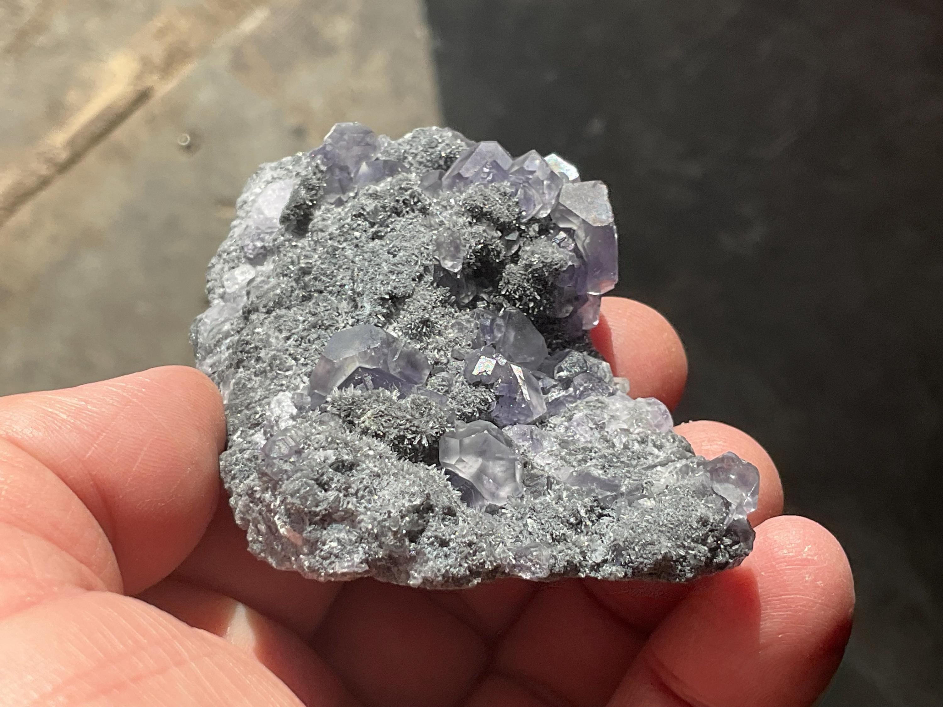 104g Blue/Purple Fluorite in Quartz Matrix Specimen 2B from Fujian, China