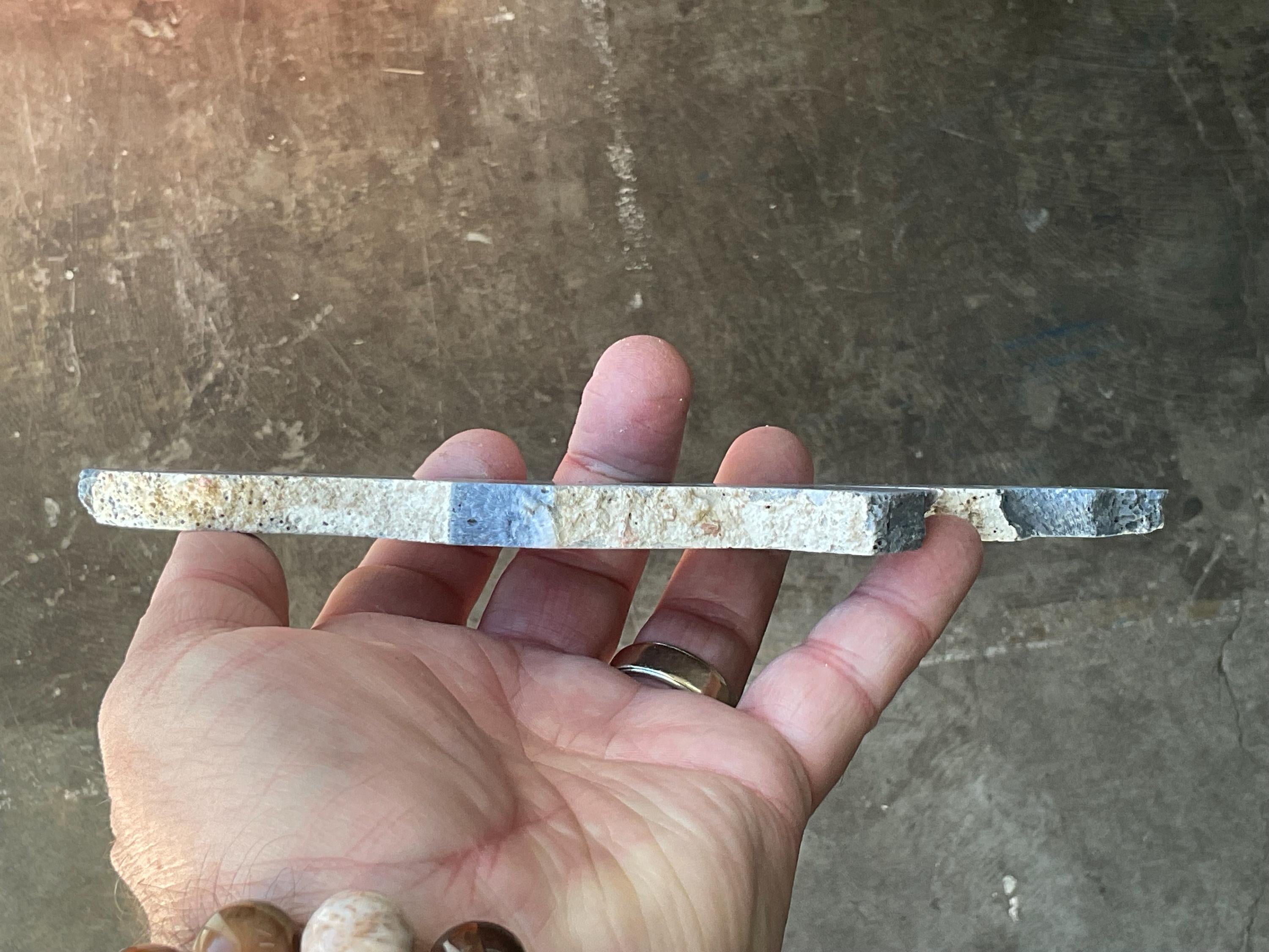 110g Natural Blue Coral Fossil Slab 4C