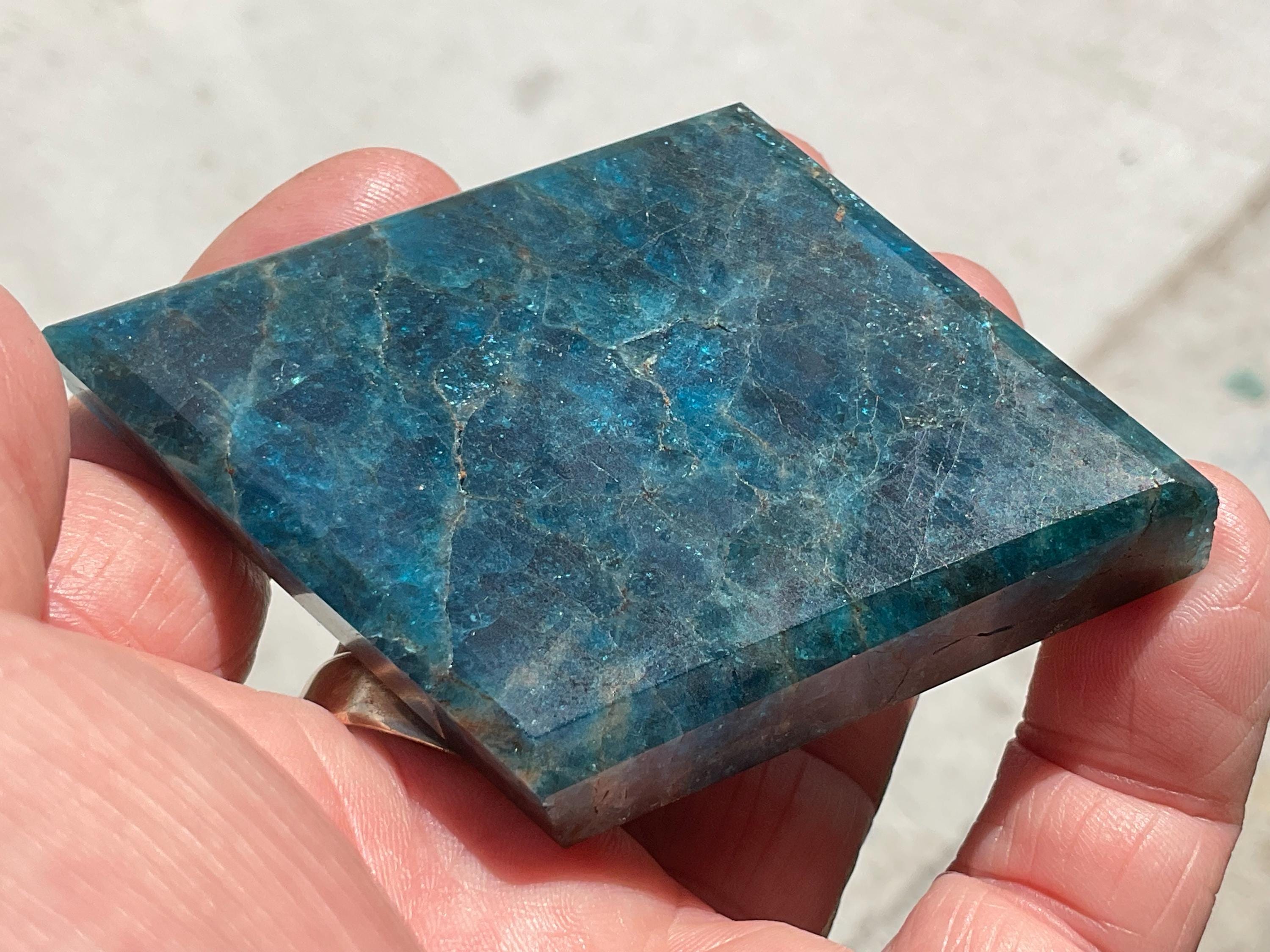 94g Blue Apatite Polished Diamond 4B