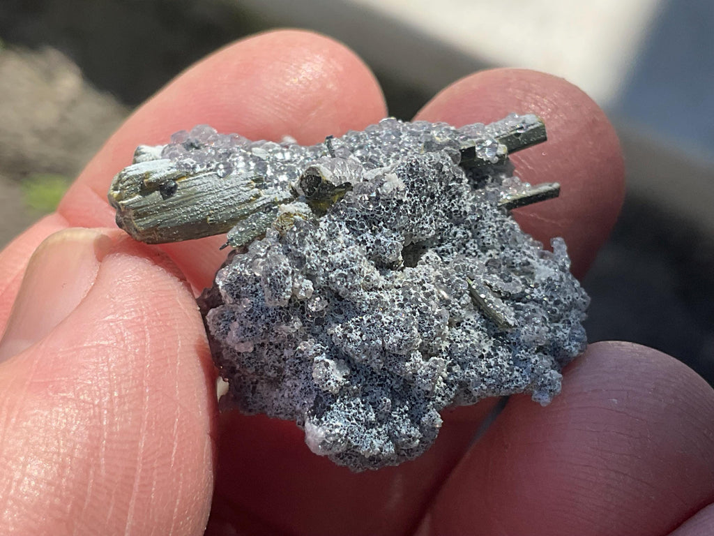 12g Fluorite on Stibnite Specimen 1C from Jiangxi, China
