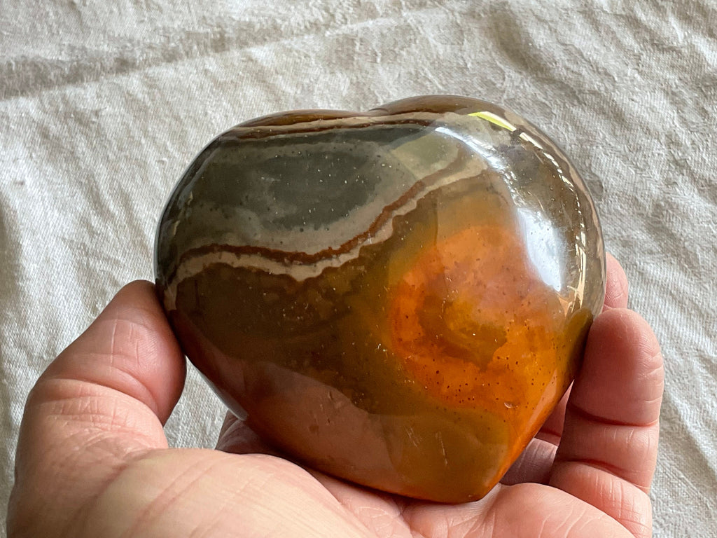 426g Polychrome Jasper Heart 2C