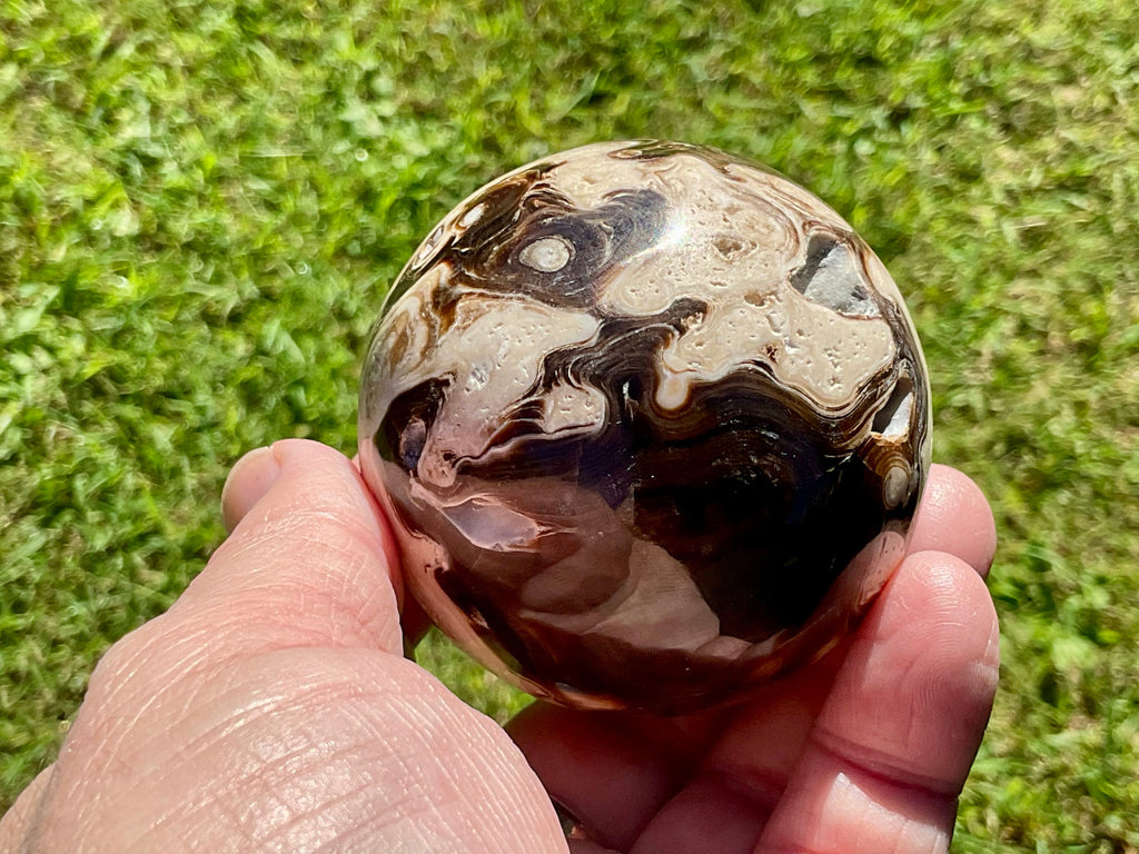 339g Dark Chocolate Calcite Sphere C