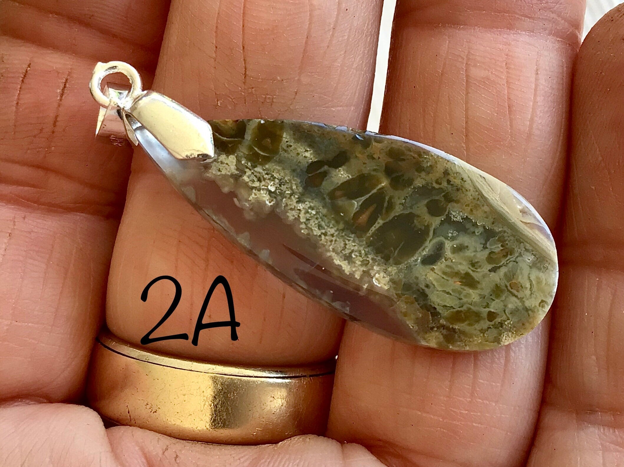 Indonesian Plume Agate Pendants 2A