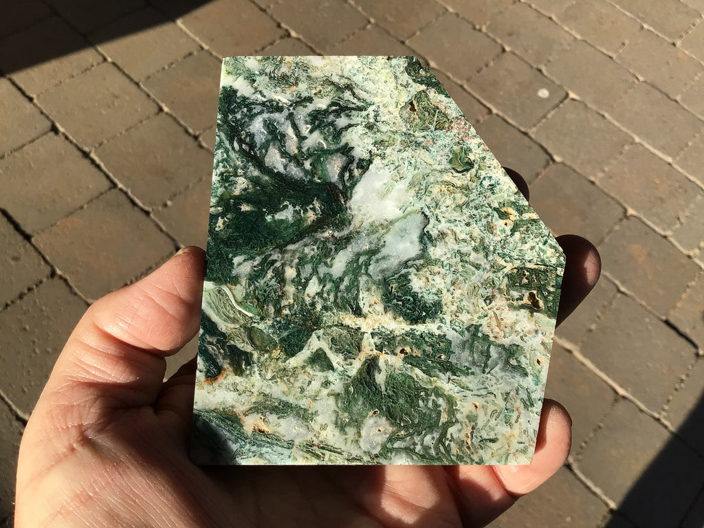 285g Moss Agate Polished Slab 5D
