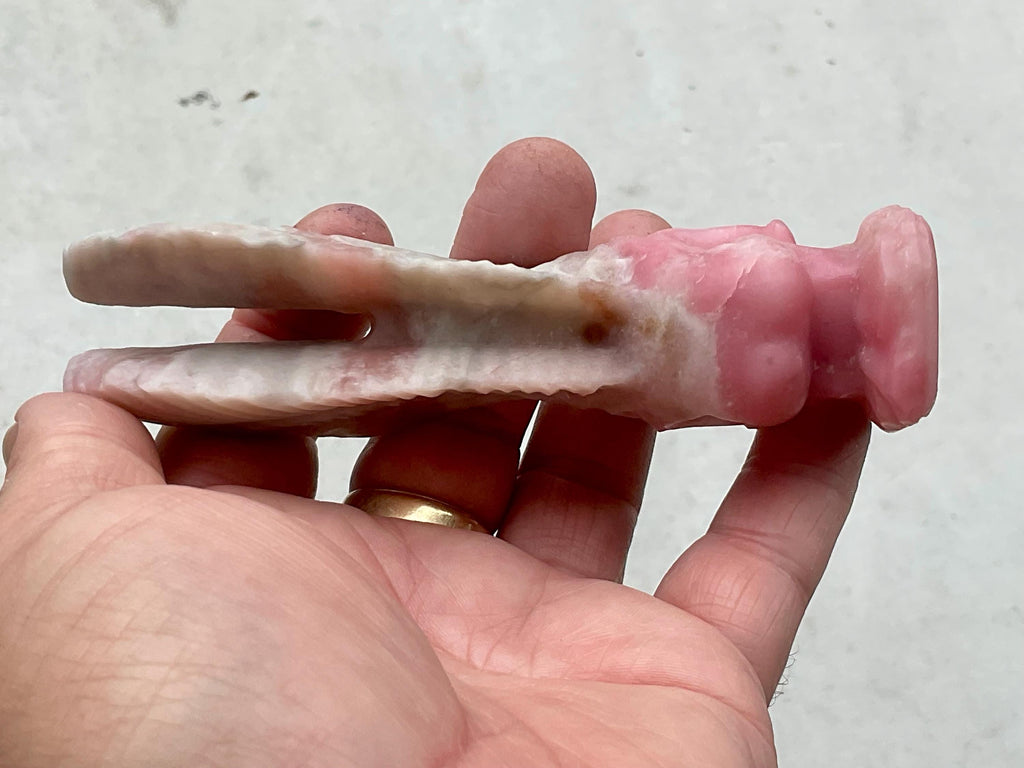 176g Mexican Pink Opal “Weeping Angel” Carving B