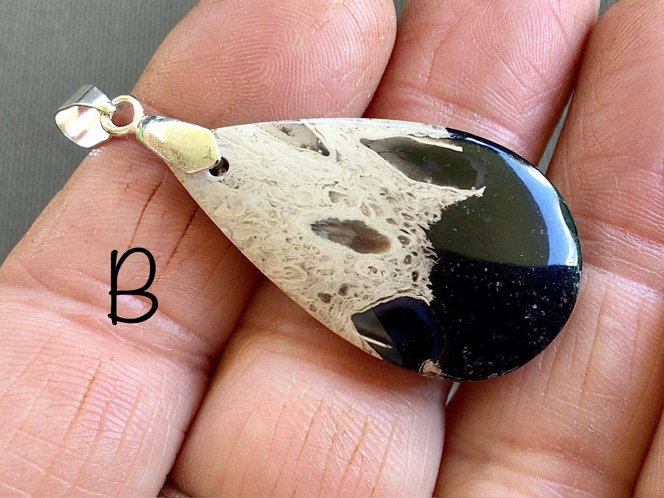 Indonesian Fossilised Palm Tree Pendants Group 4