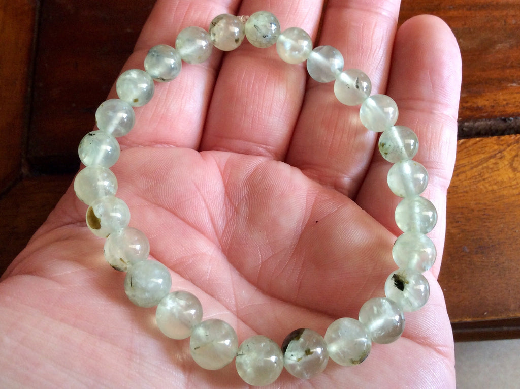 8mm Prehnite with Epidote Bracelet