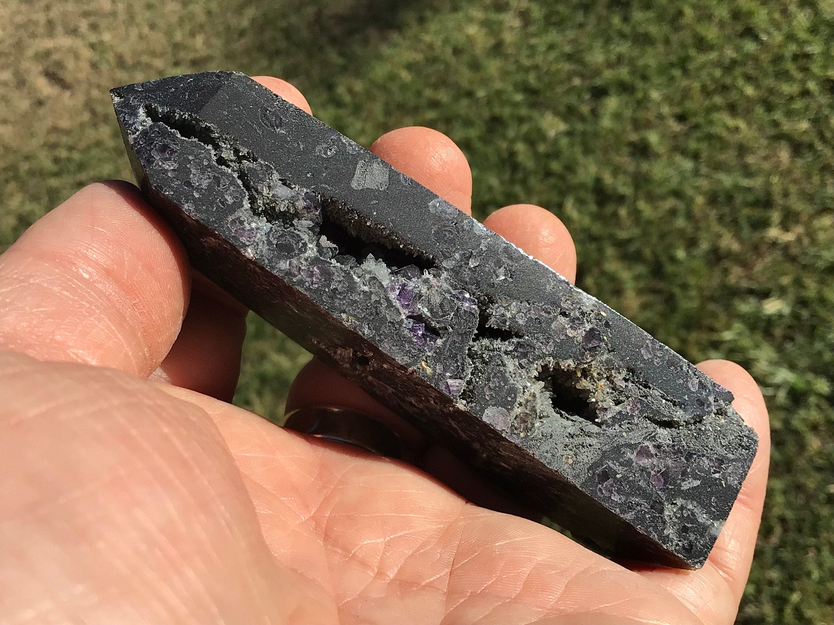 117g Sphalerite Generator with Lavender Fluorite and Clear Quartz 3B
