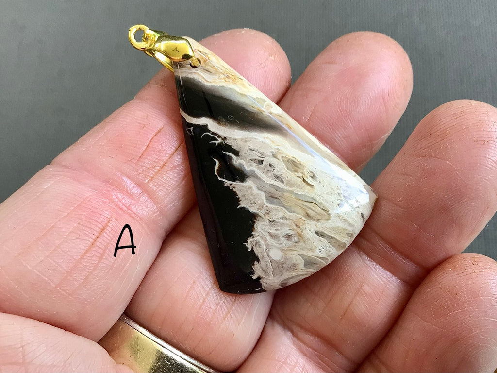 Indonesian Fossilised Palm Tree Pendants 1A
