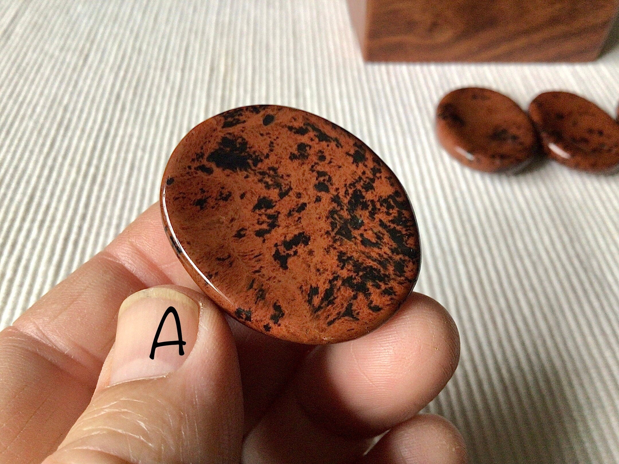 Mahogany Obsidian Thumb Stone/Worry Stone Group 2