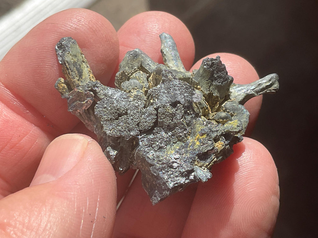 22g Botryoidal Fluorite with Valentinite on Stibnite Specimen 4C from Jiangxi, China