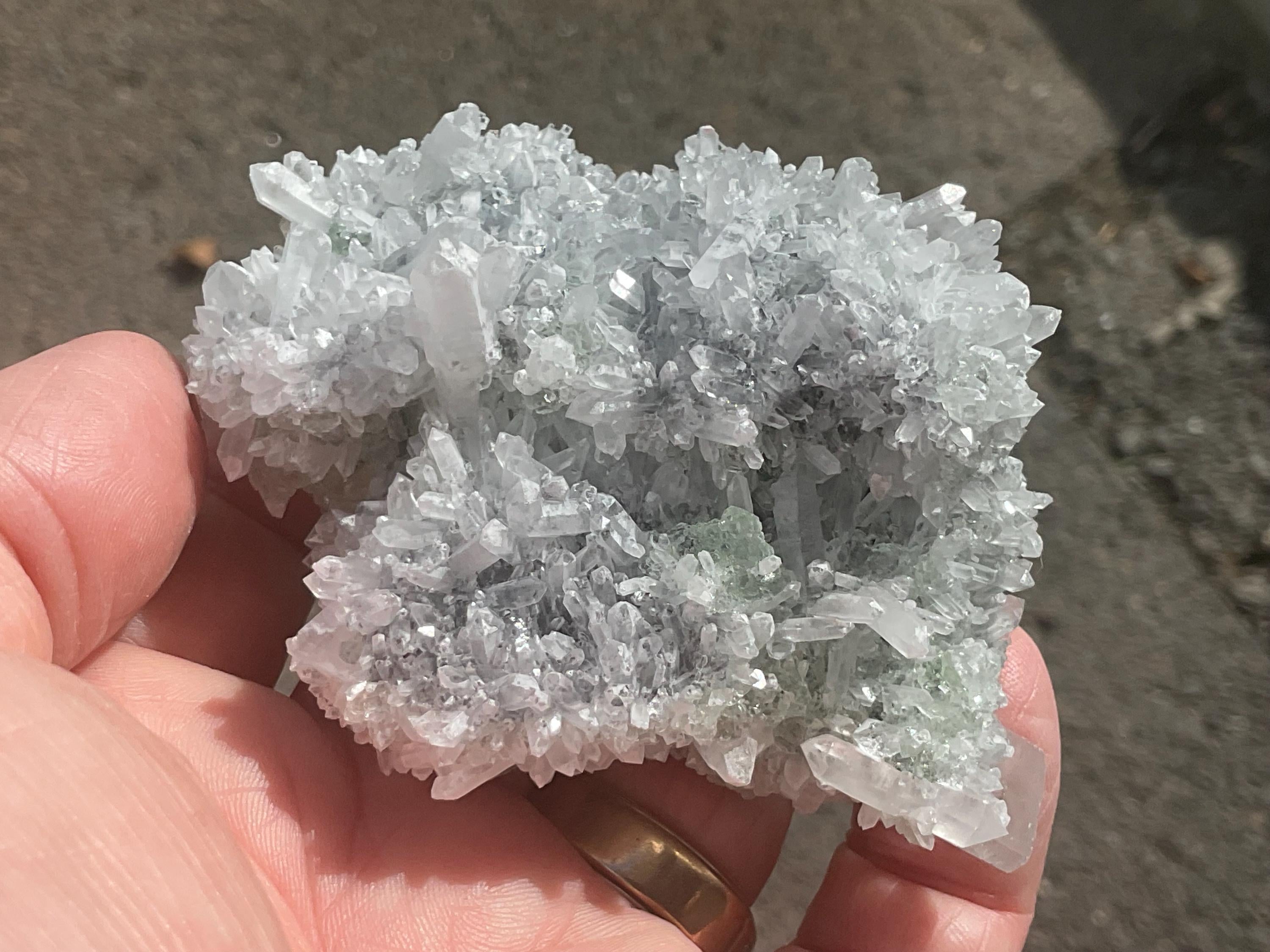 148g Clear Columnar Calcite with Quartz and Fluorite from Fujian, China