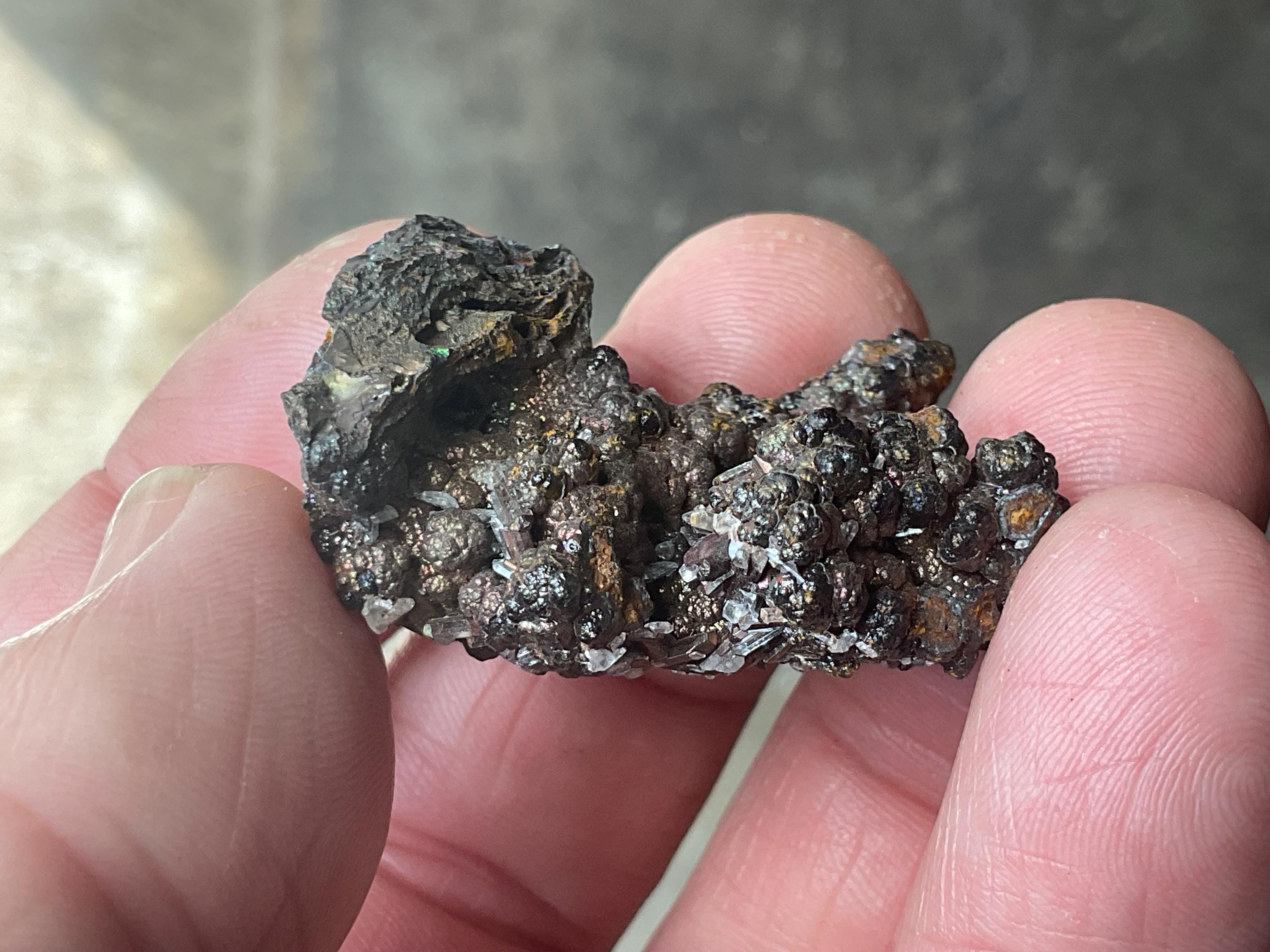 16g Iridescent Goethite/Limonite with Selenite Crystals Specimen 2A from Hubei, China