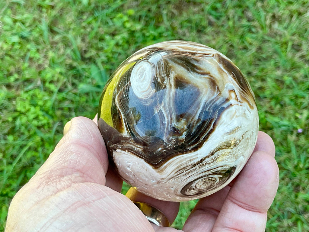 339g Dark Chocolate Calcite Sphere C