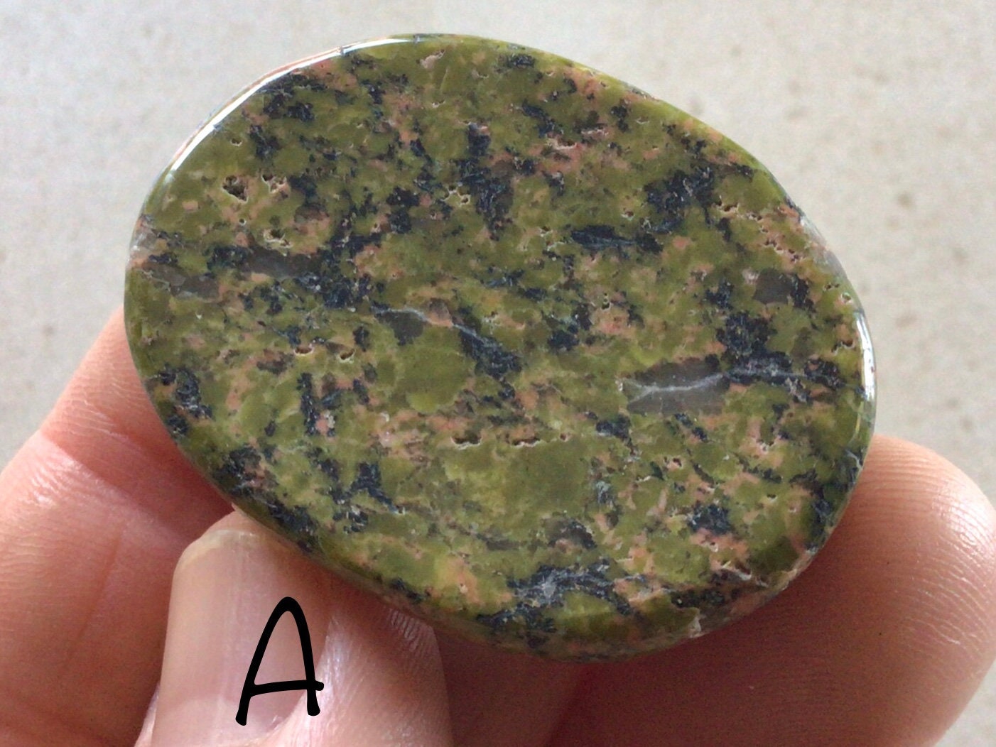 Unakite Thumb Stone/Worry Stone 11 A
