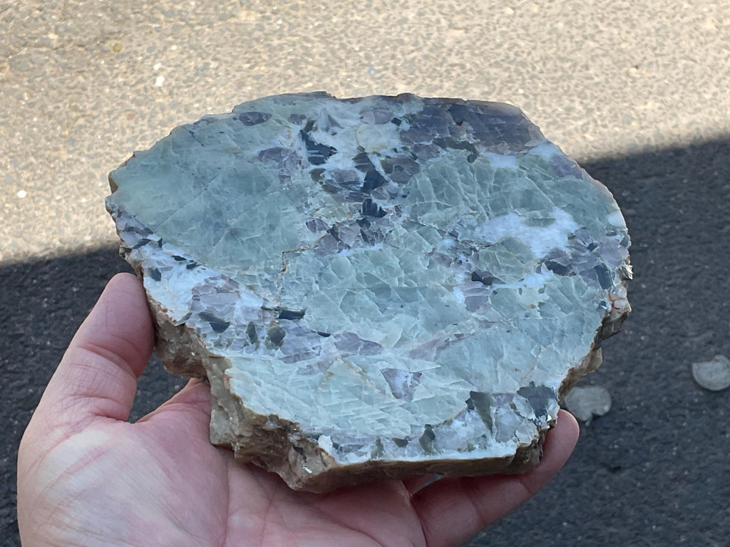 882g Yinnietharra Polished Beryl, Smokey Quartz and Mica Slab B