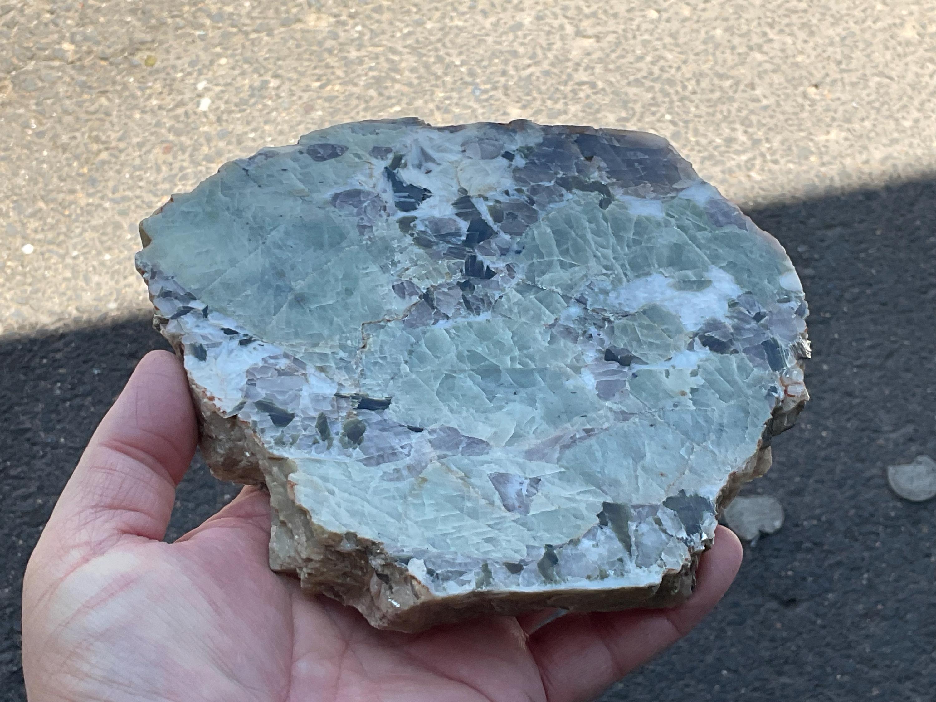 882g Yinnietharra Polished Beryl, Smokey Quartz and Mica Slab B