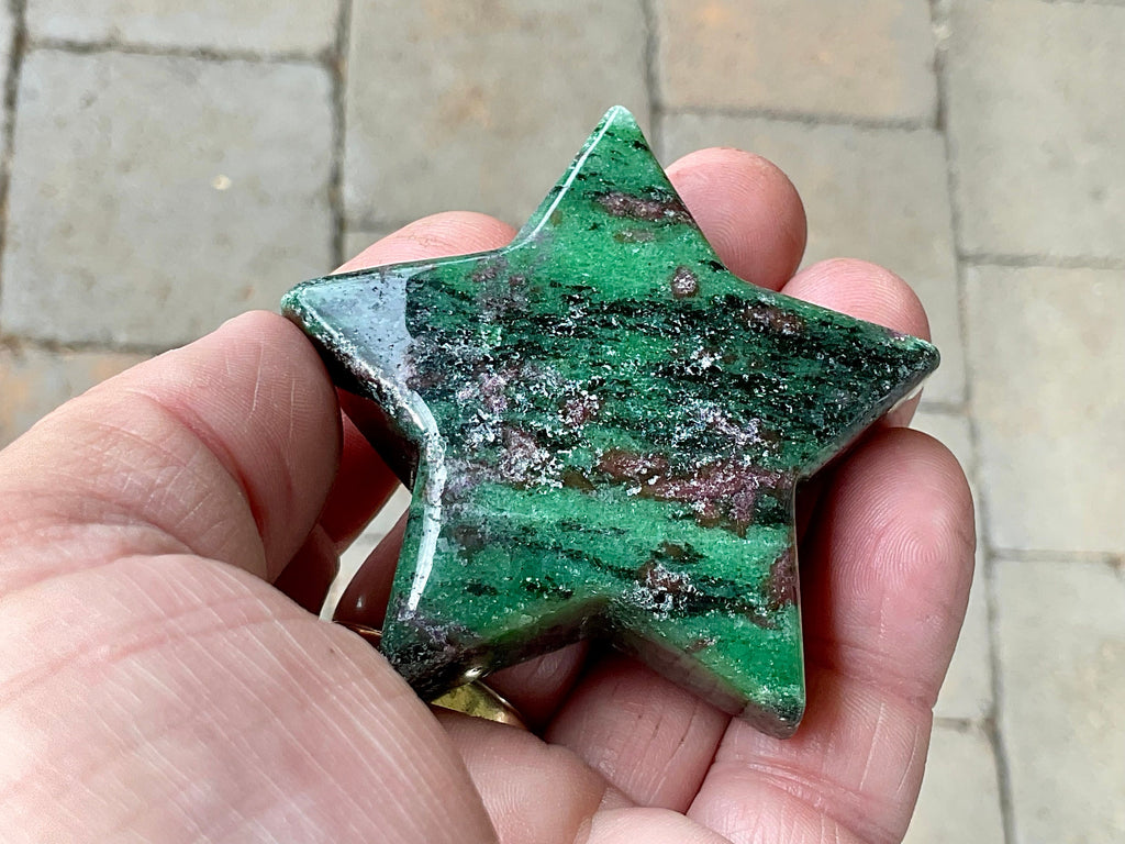 89g Ruby in Zoisite Polished Star 3C