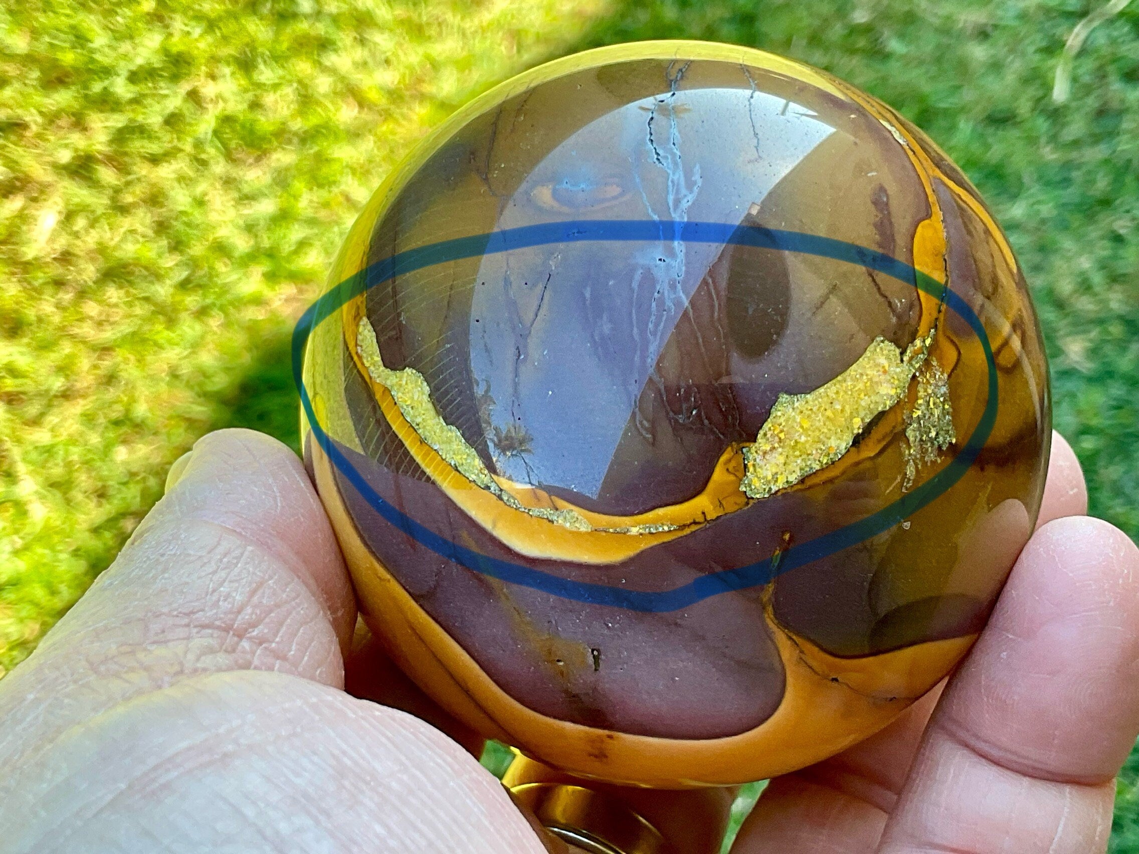 451g Mookaite Jasper Sphere 5B (Repaired)