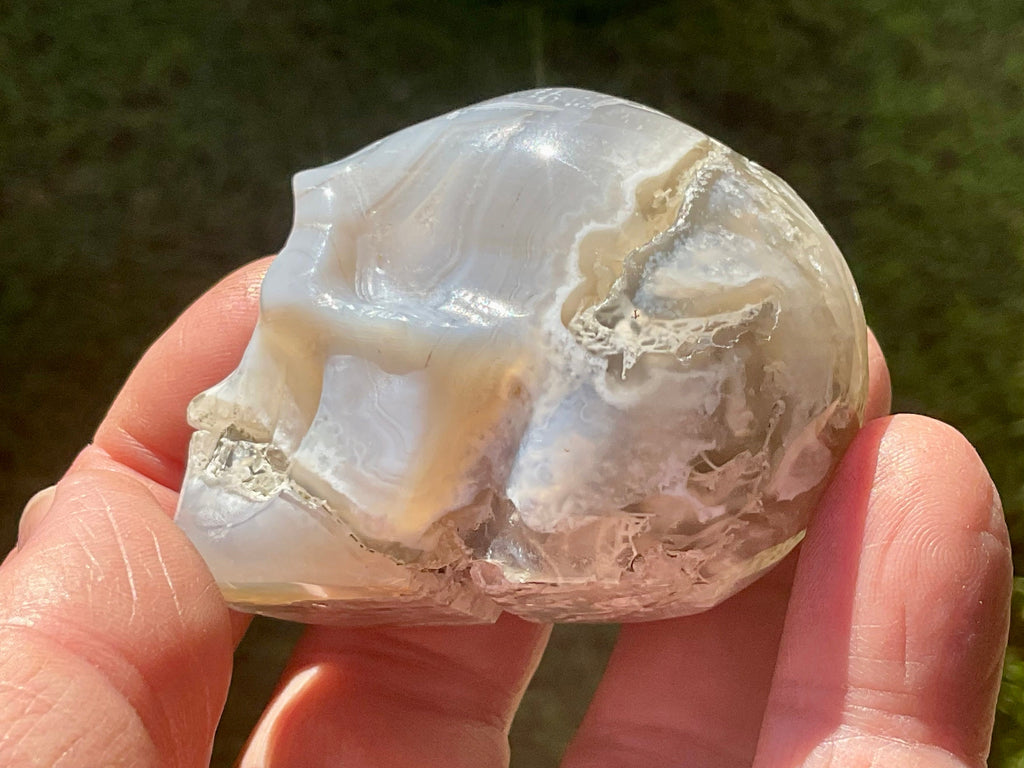 117g Moss Agate Skull 1B
