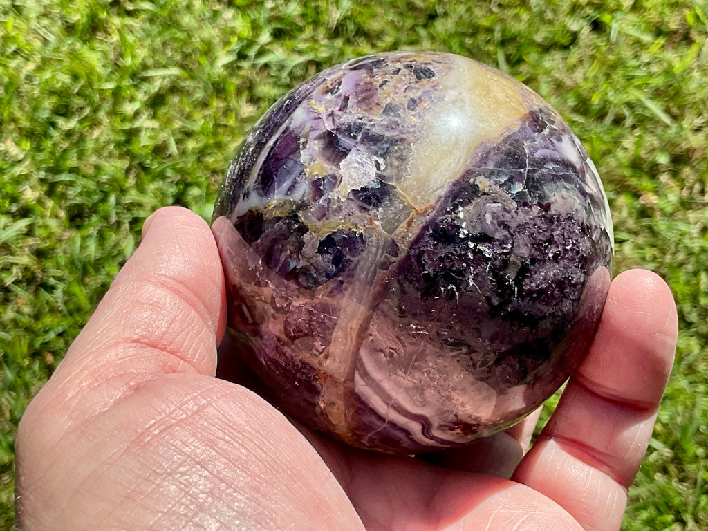 700g (Repaired) Brecciated Fluorite Sphere 4A