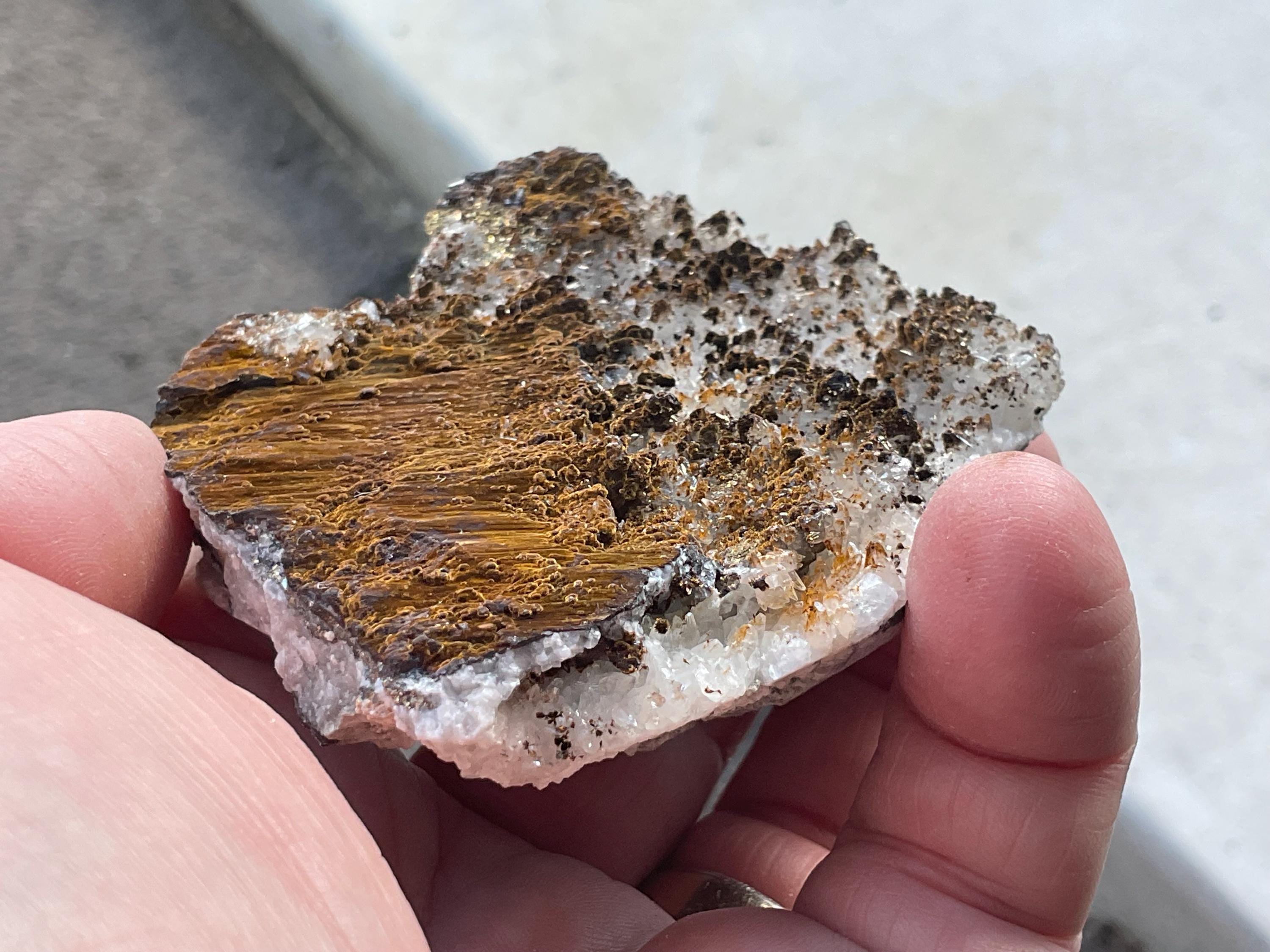156g Goethite on Clear Quartz with Pyrite Specimen