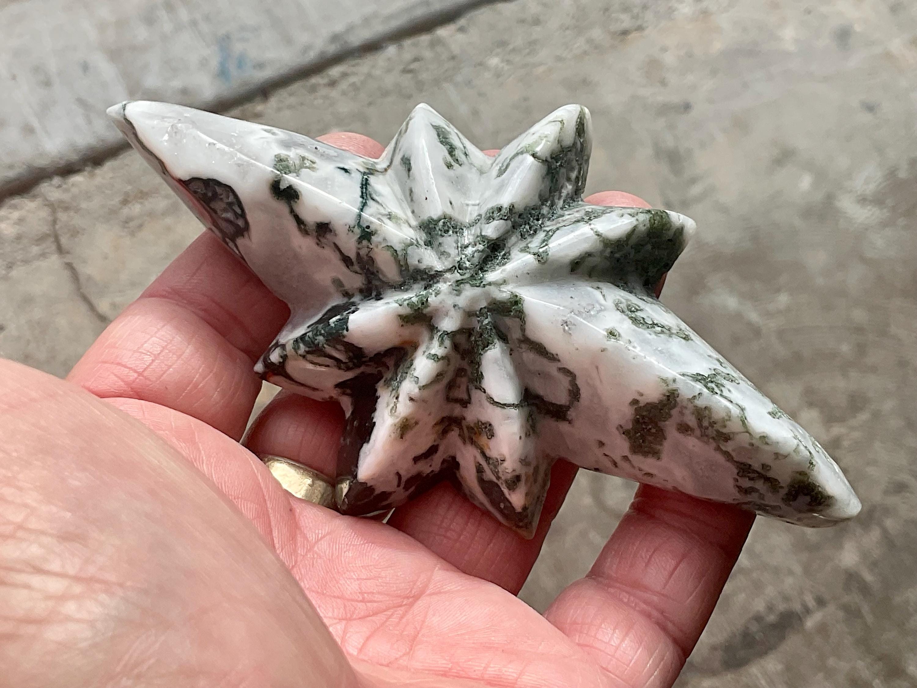 120g Moss Agate Polaris with stand 2C