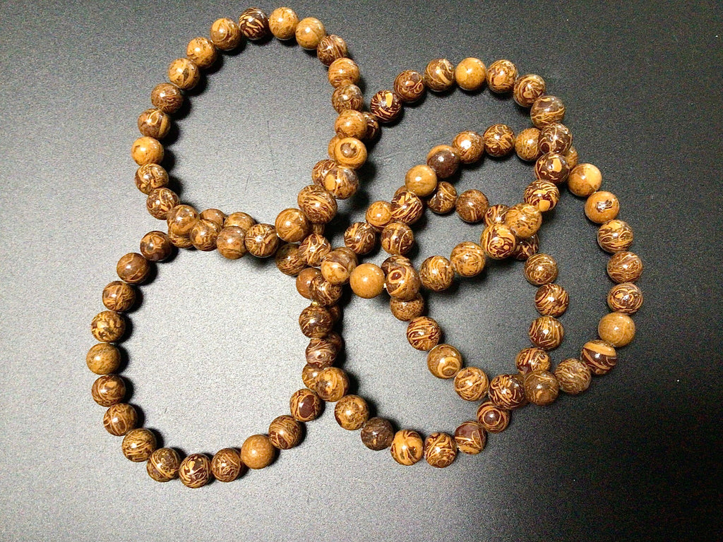 Calligraphy Stone 8mm Bead Bracelet