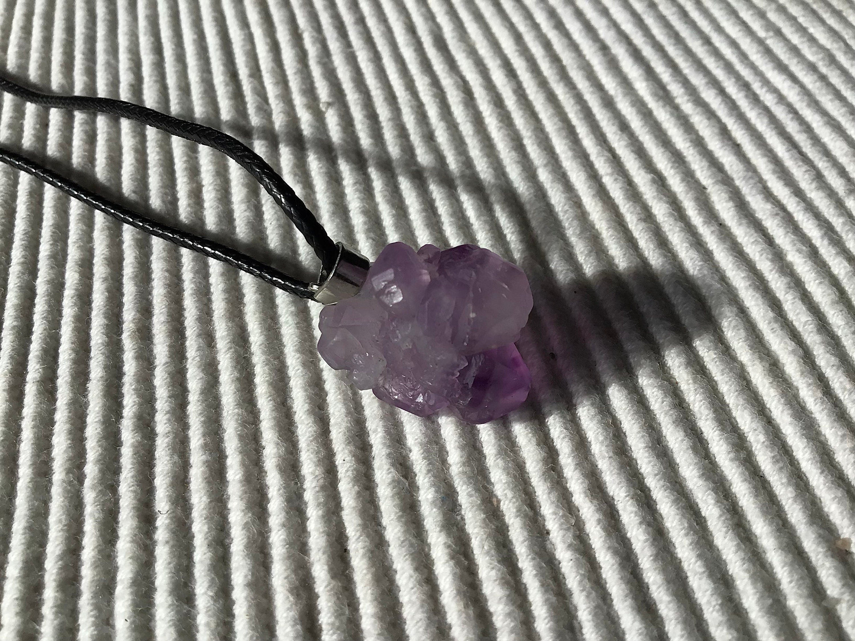 7g Amethyst Natural Point Pendant 2B