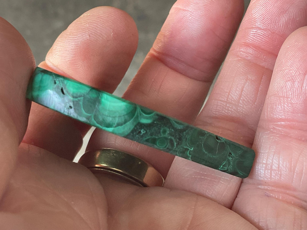 32g Polished Malachite Heart 3B